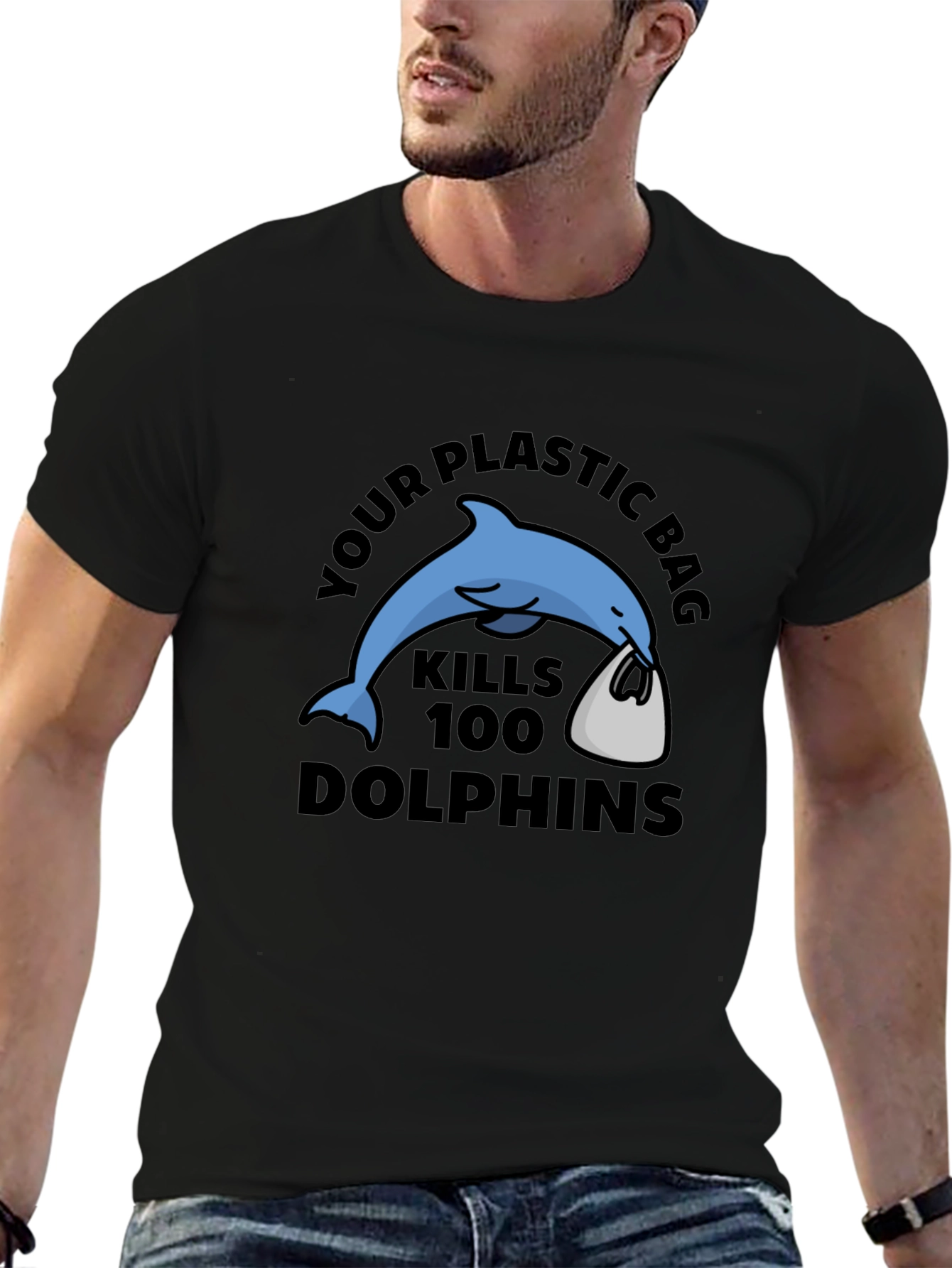 Eco-Friendly Dolphin Graphic T-Shirt