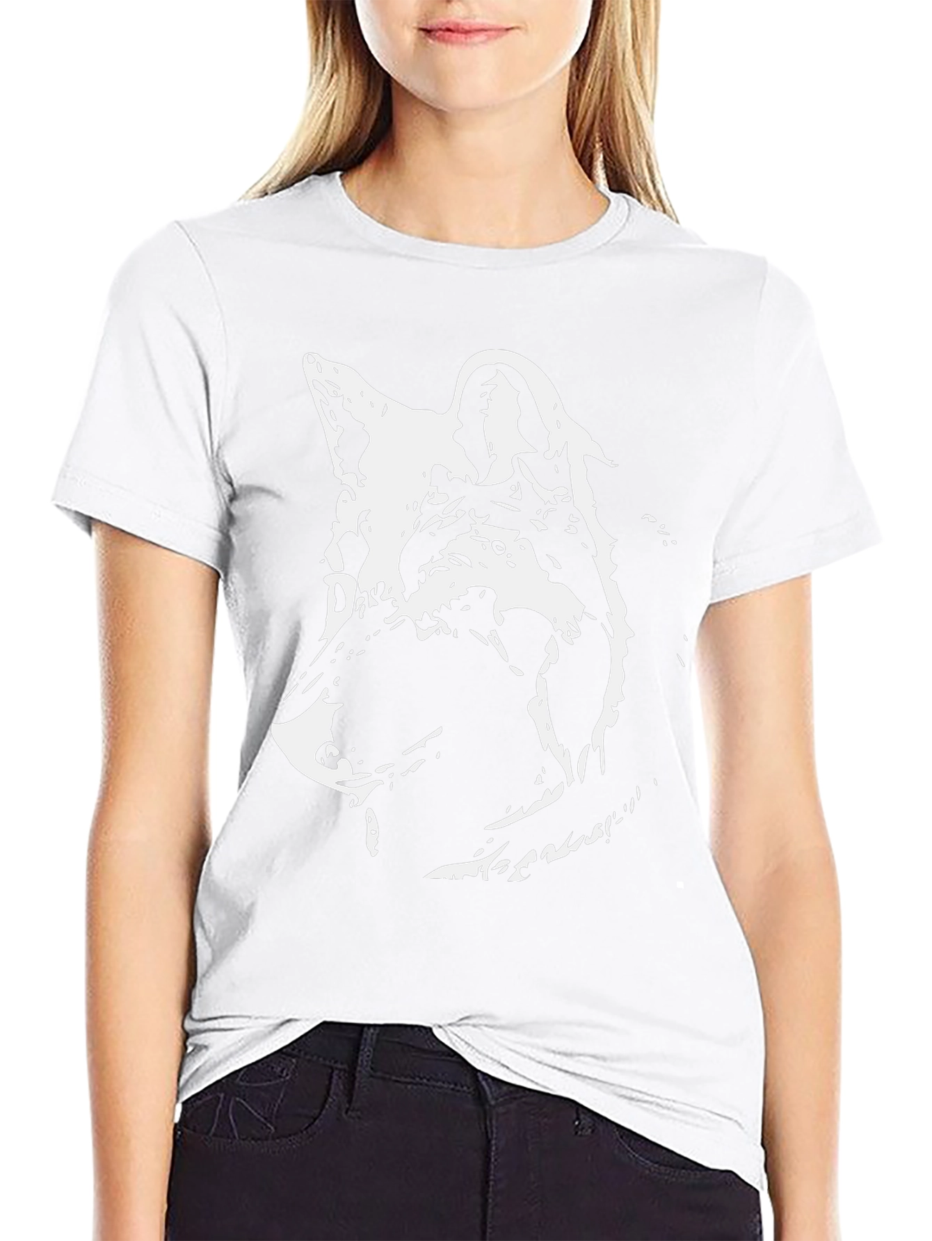 Wolf Graphic Print Black T-Shirt