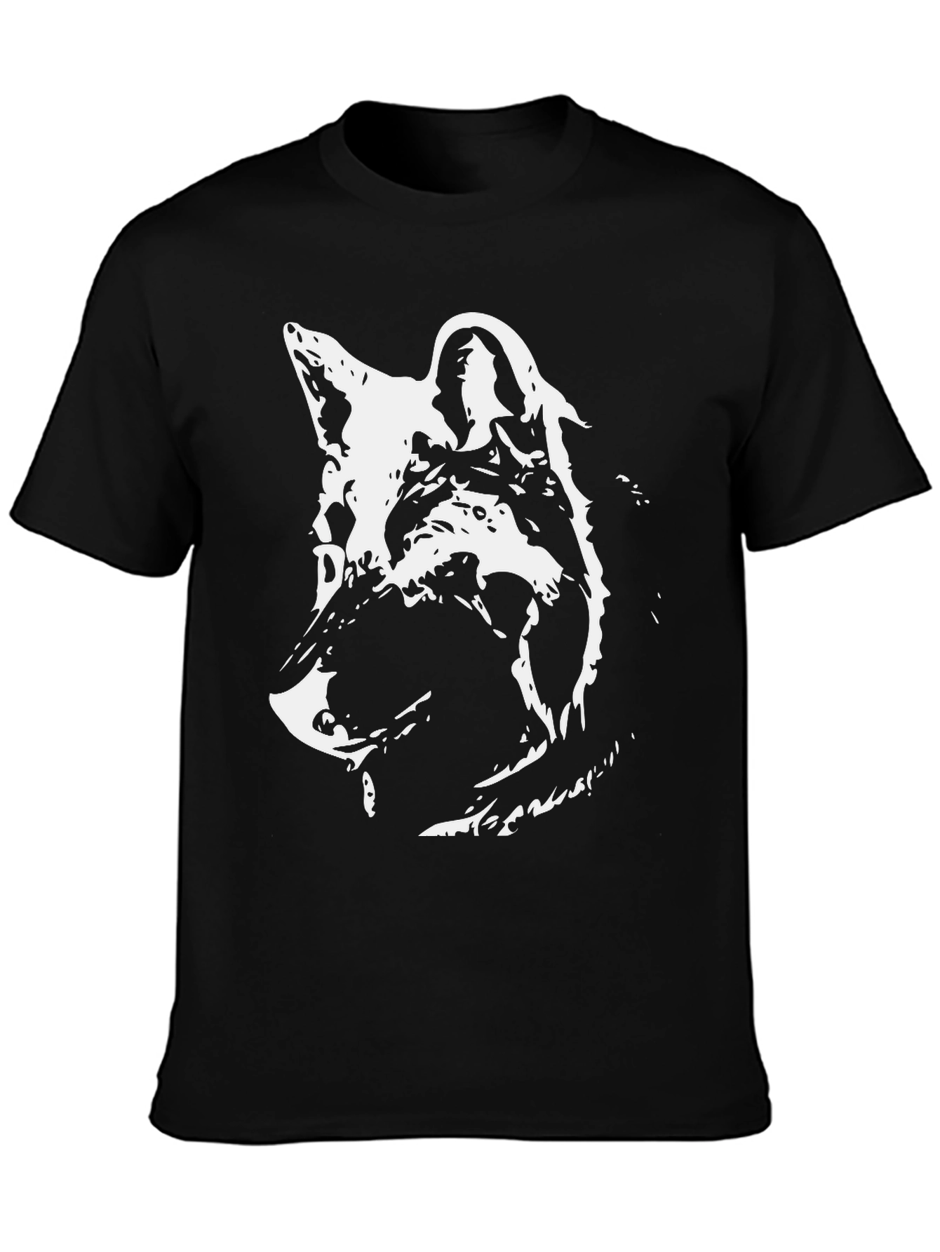 Wolf Graphic Print Black T-Shirt