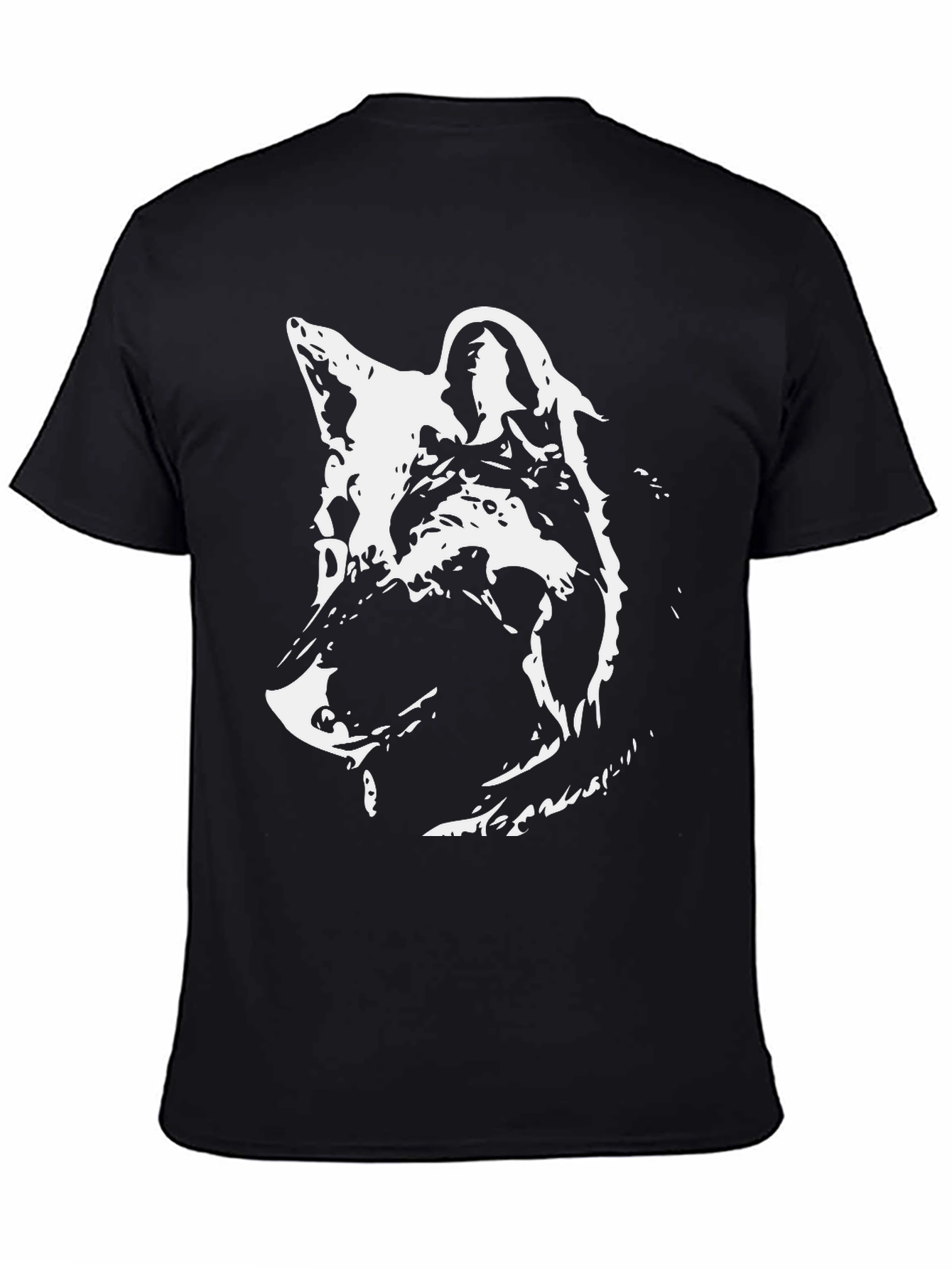 Wolf Graphic Print Black T-Shirt