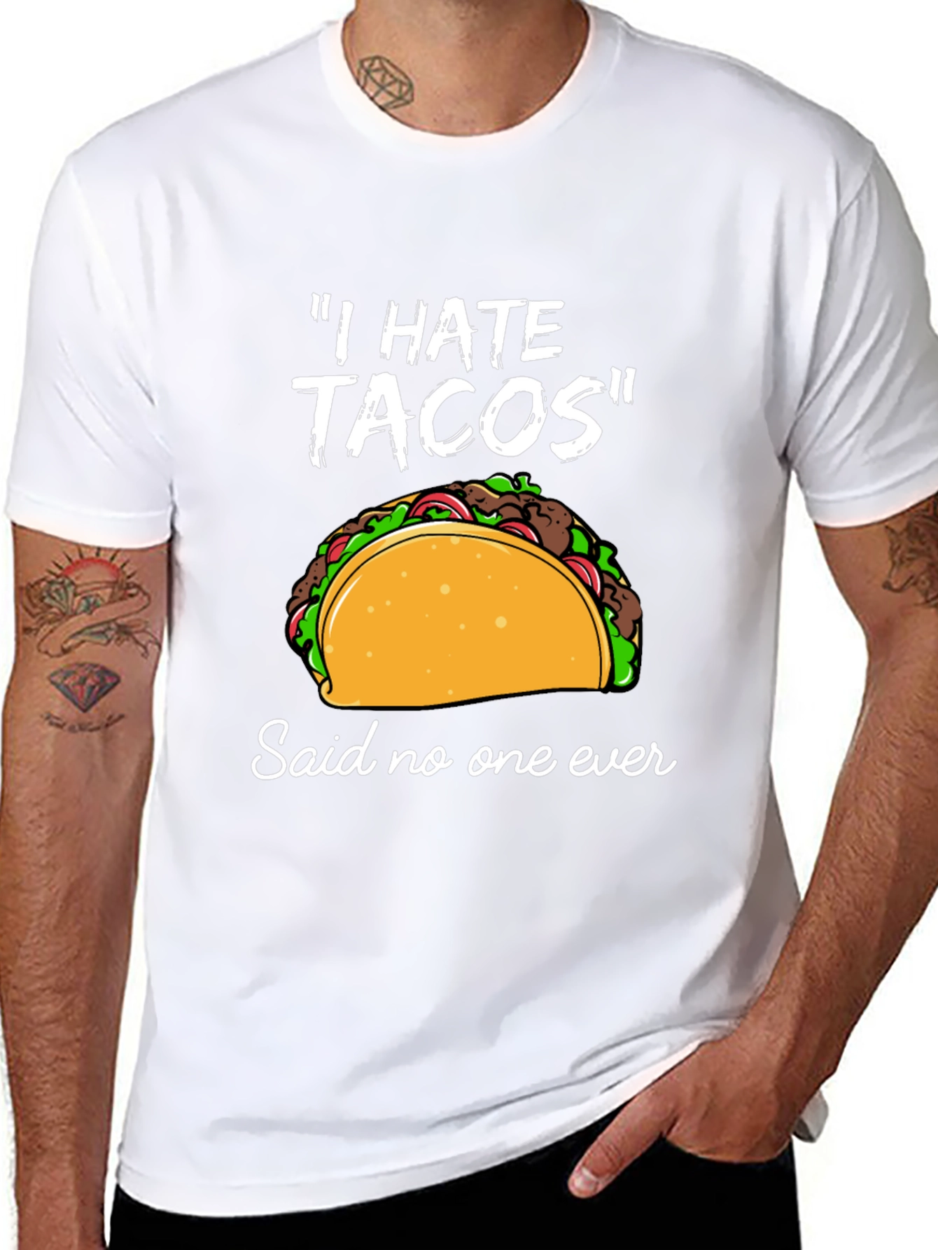 I Hate Tacos T-Shirt - Funny Taco Lover Tee