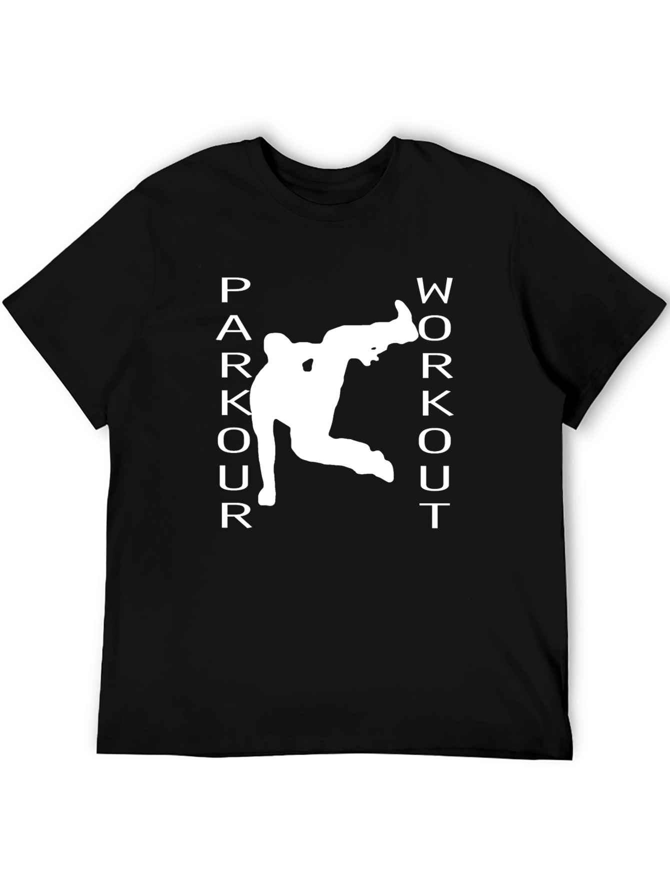 Parkour Workout Graphic Tee - Black Athletic T-Shirt