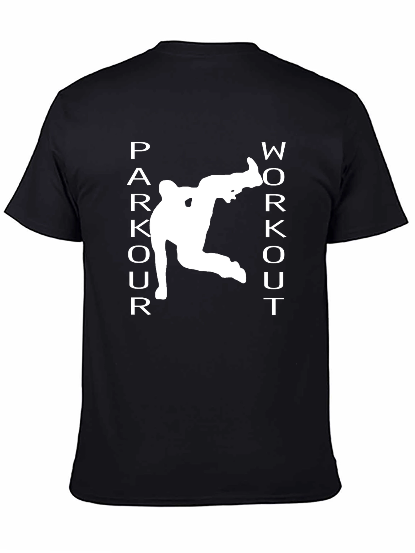 Parkour Workout Graphic Tee - Black Athletic T-Shirt