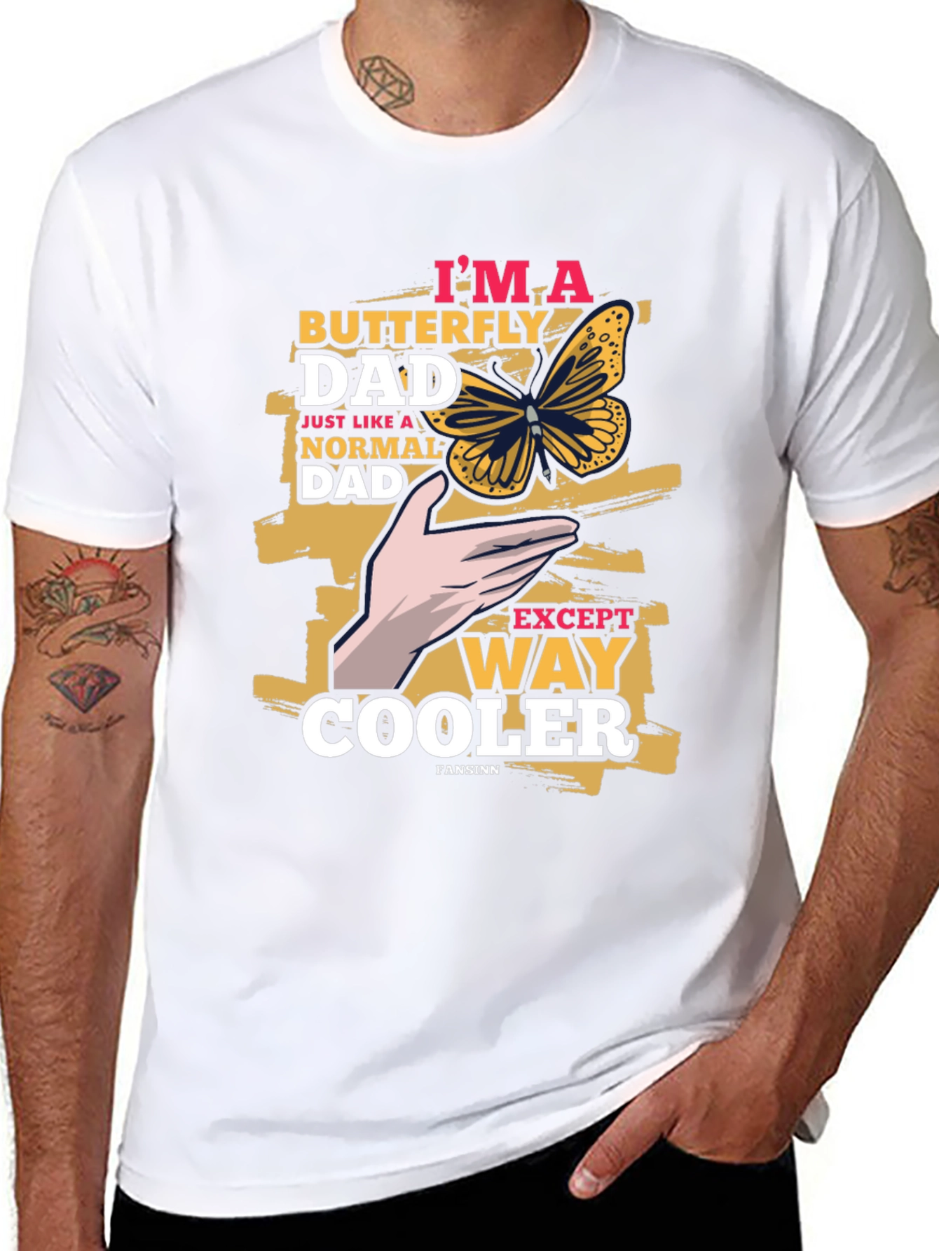 Butterfly Dad Graphic T-Shirt - Cool Fathers Day Tee