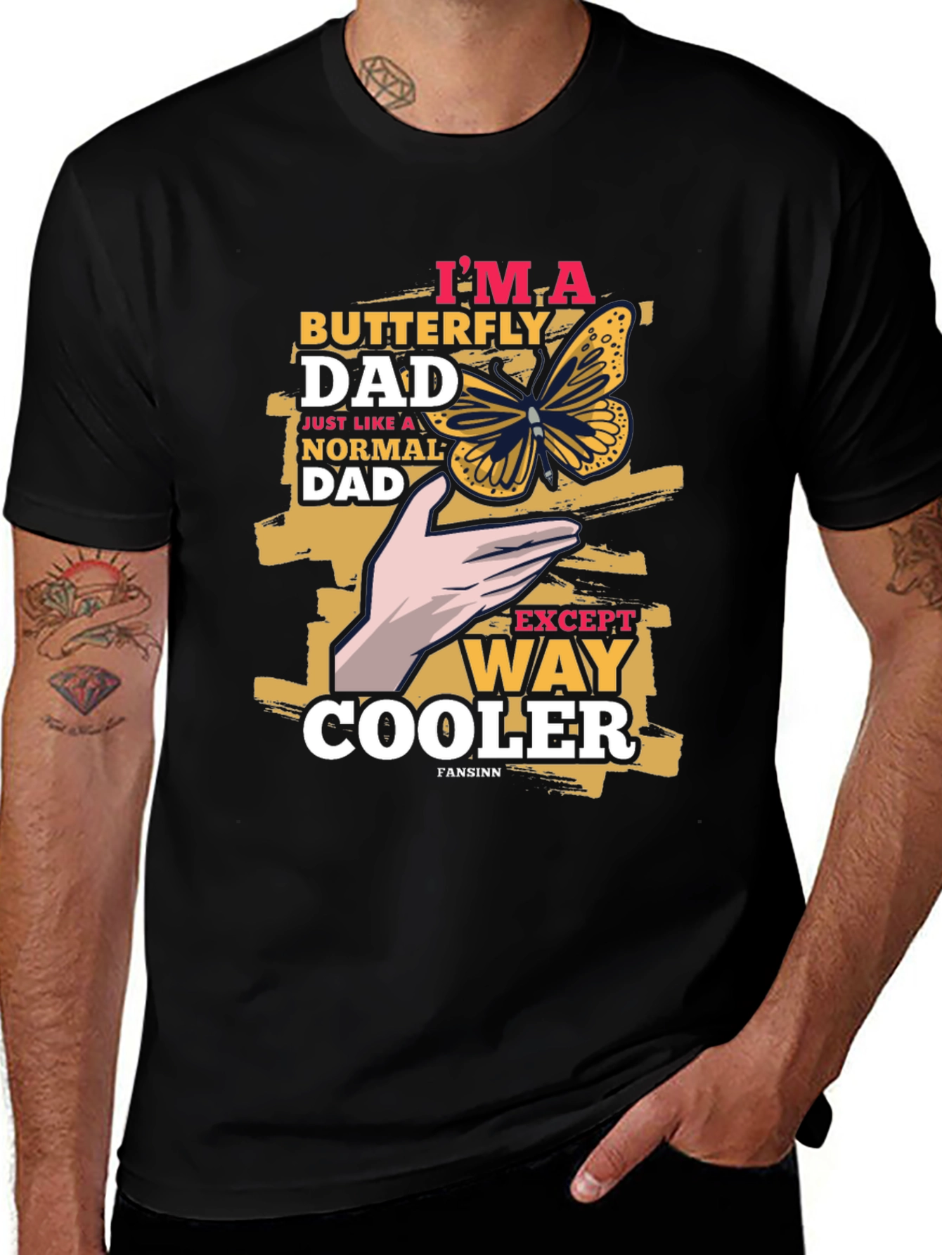 Butterfly Dad Graphic T-Shirt - Cool Fathers Day Tee