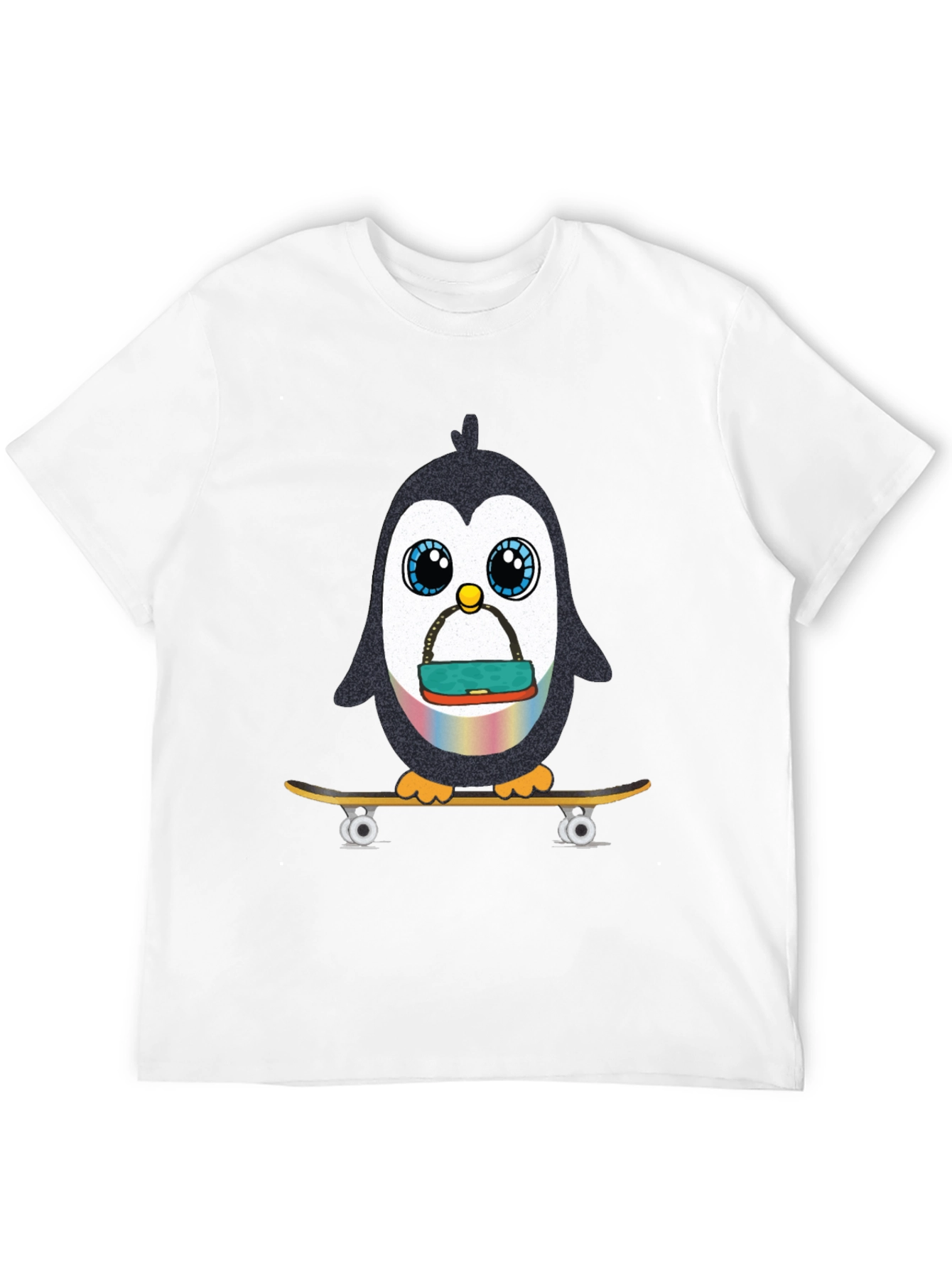 Skateboarding Penguin Graphic Tee - Black