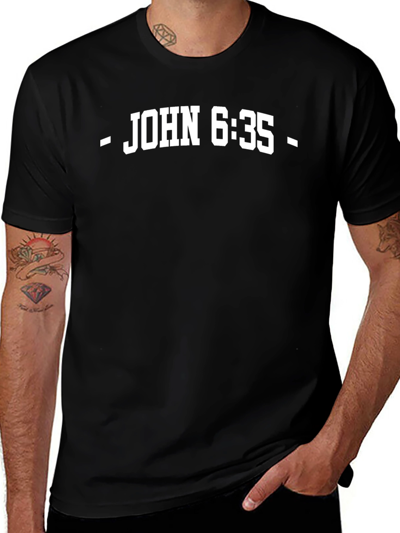 John 6:35 Graphic T-Shirt Religious Tee