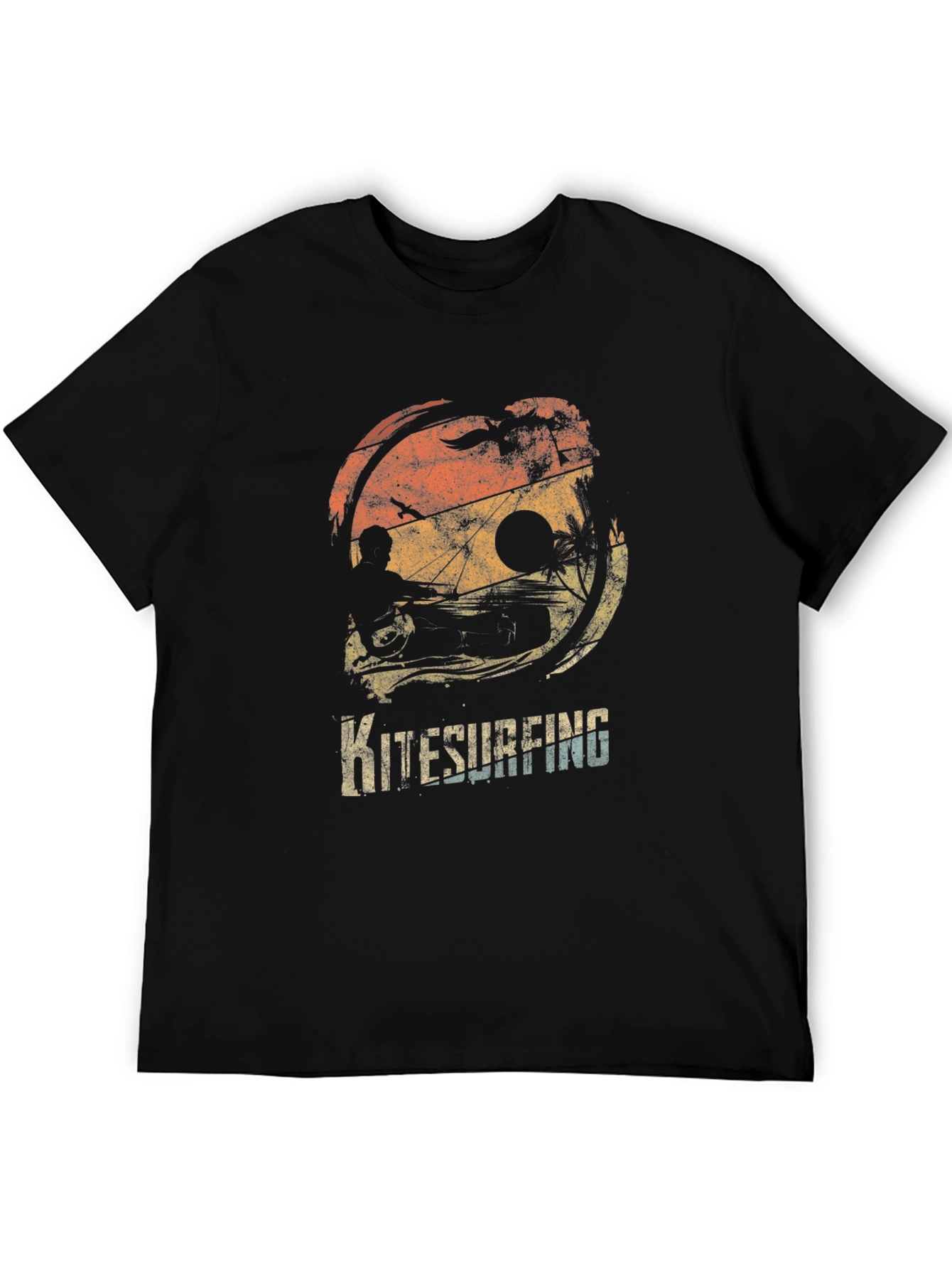 Kitesurfing Retro Sunset Graphic Tee