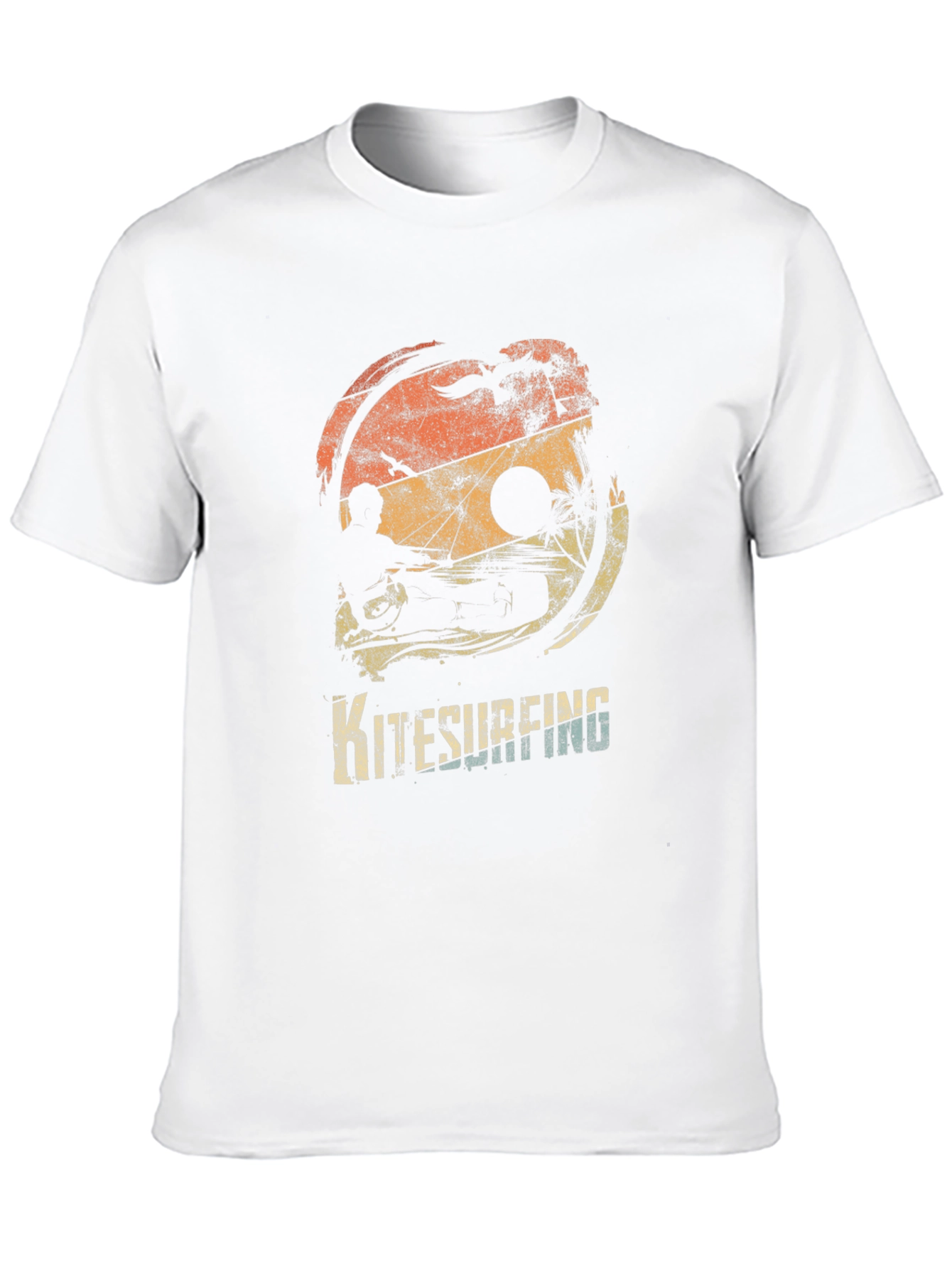 Kitesurfing Retro Sunset Graphic Tee