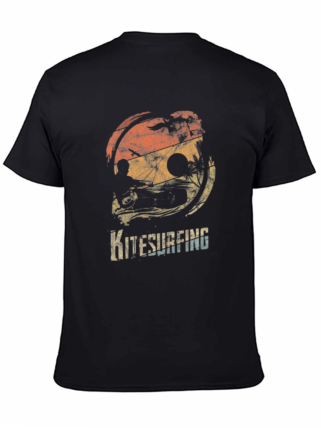 Kitesurfing Retro Sunset Graphic Tee