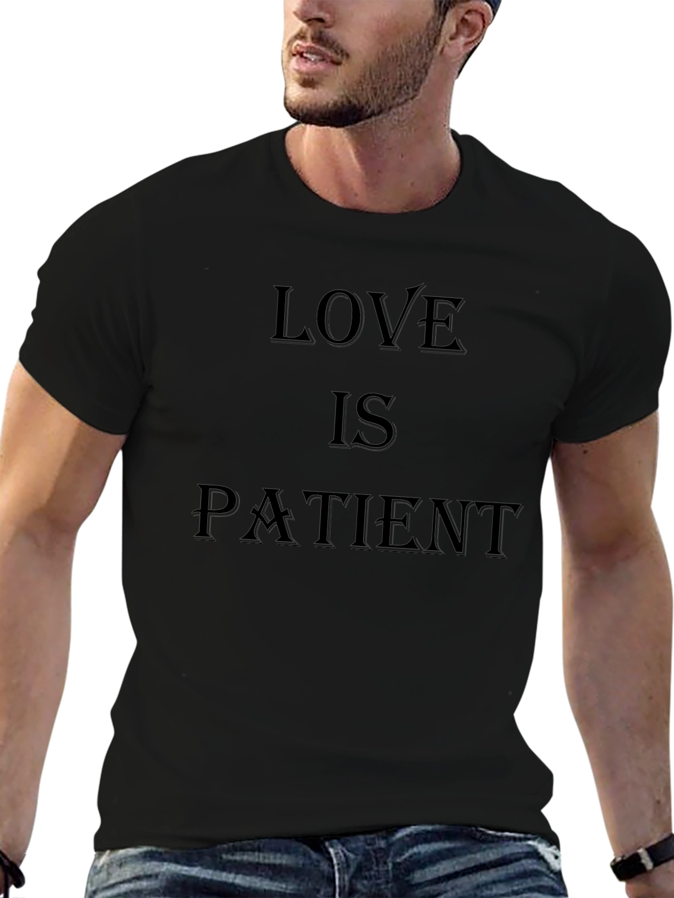 Love Is Patient Black Graphic Tee