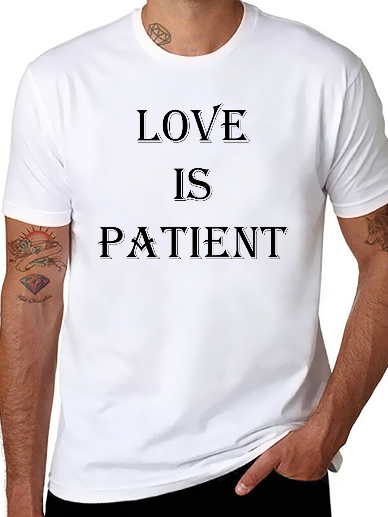 Love Is Patient Black Graphic Tee