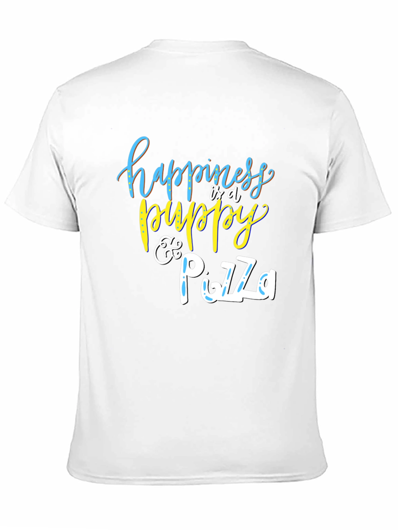Happiness Puppy and Pizza Graphic T-Shirt