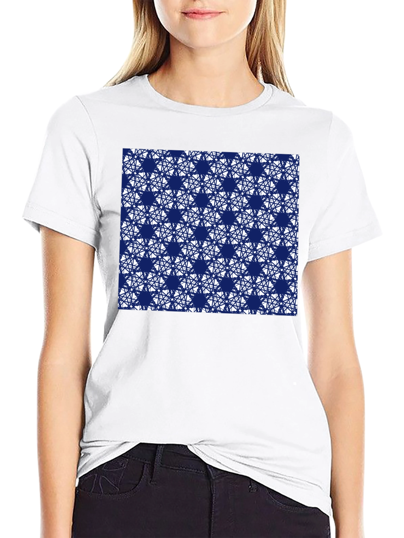 Geometric Patterned Tee - Modern Style Soft Cotton
