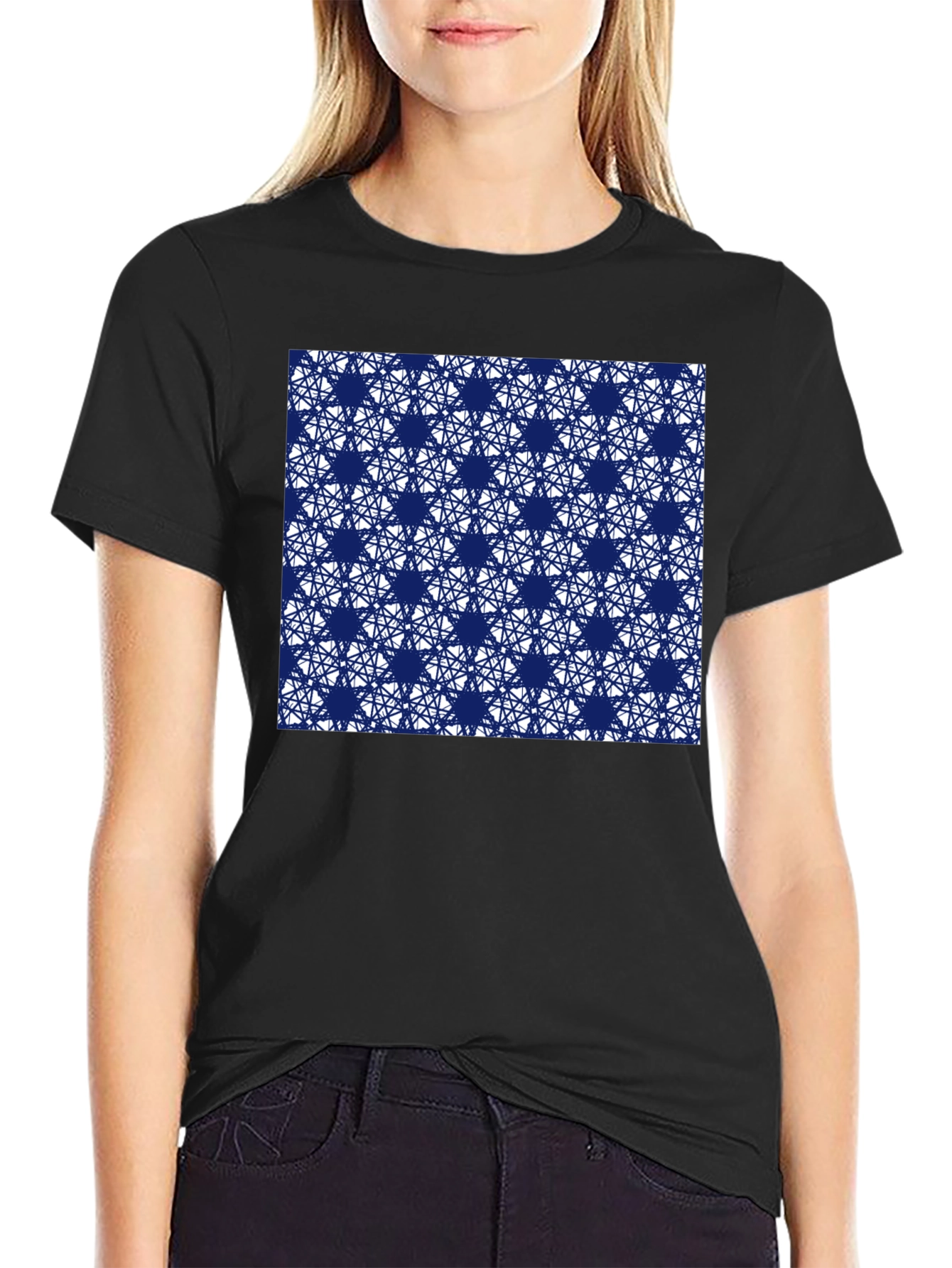 Geometric Patterned Tee - Modern Style Soft Cotton