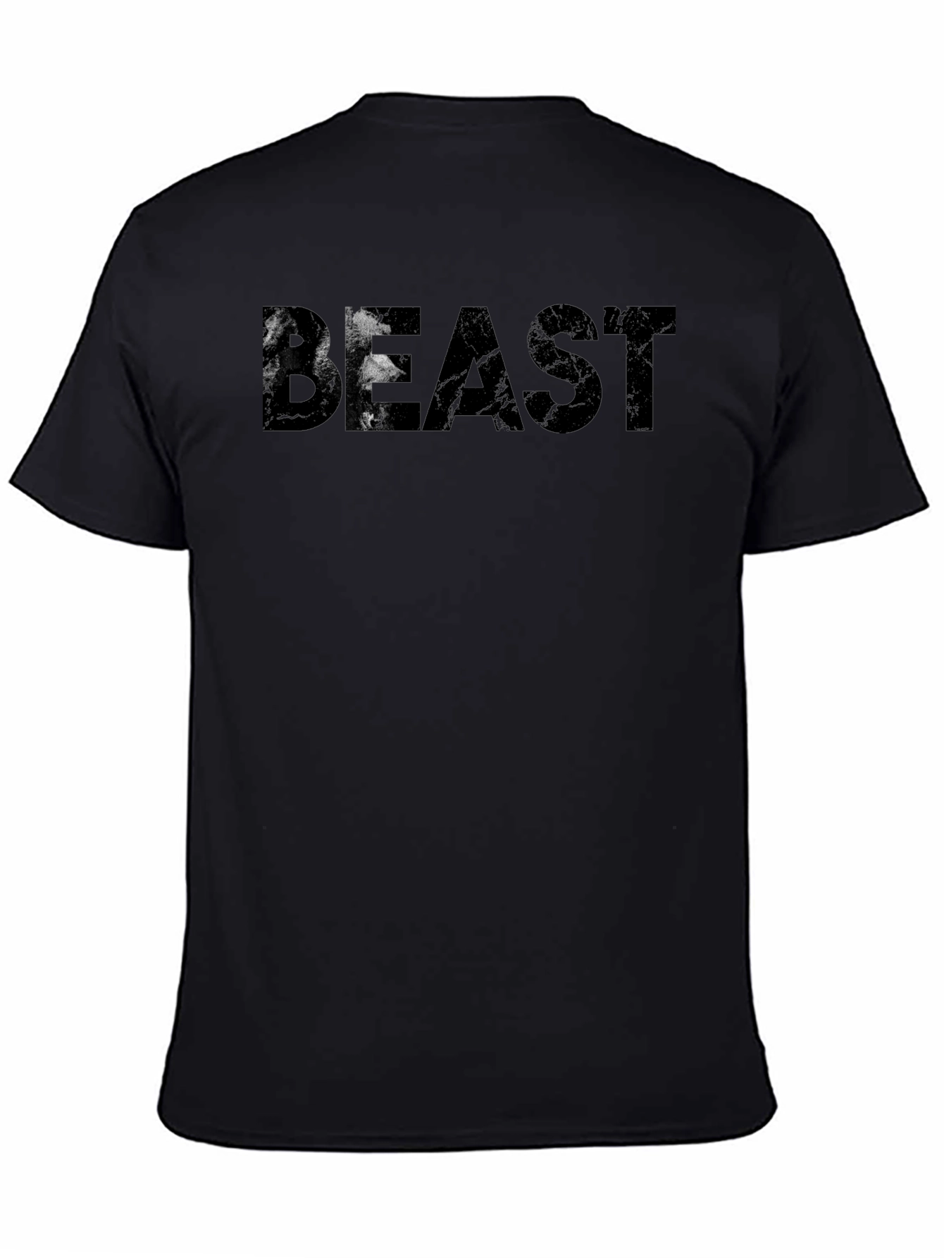 Beast Graphic Print Mens T-Shirt - Black