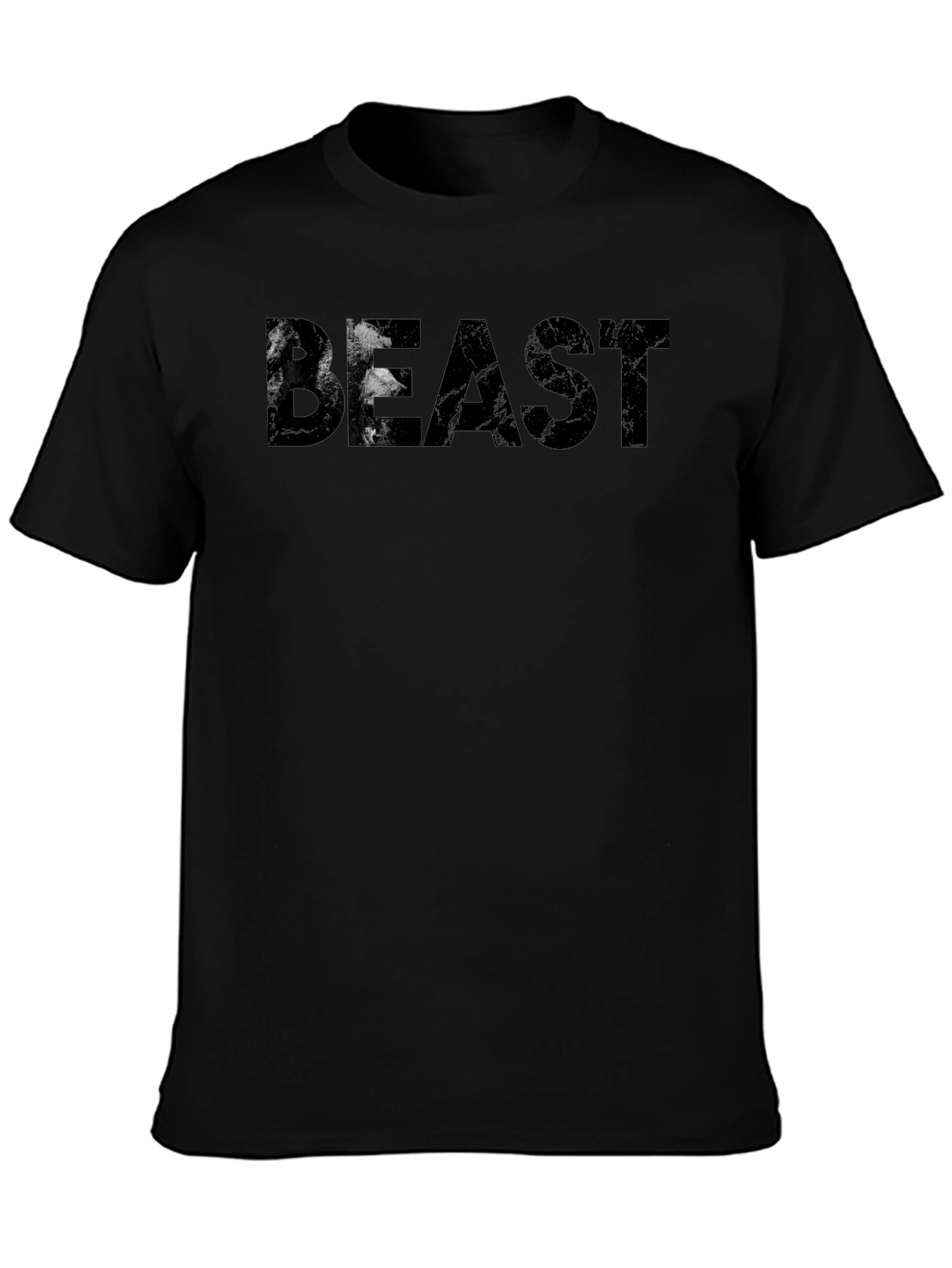 Beast Graphic Print Mens T-Shirt - Black