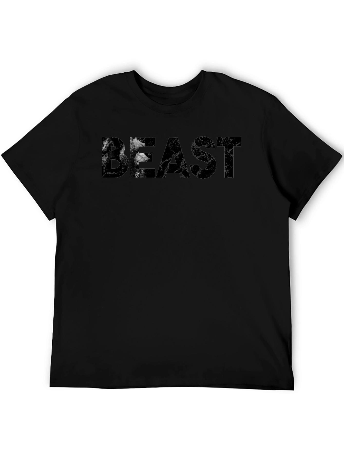 Beast Graphic Print Mens T-Shirt - Black