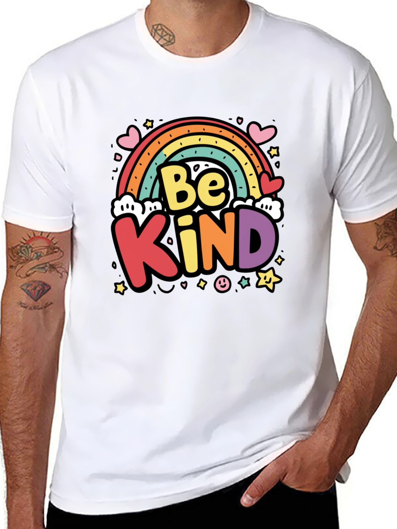 Be Kind Rainbow Graphic Tee - Unisex