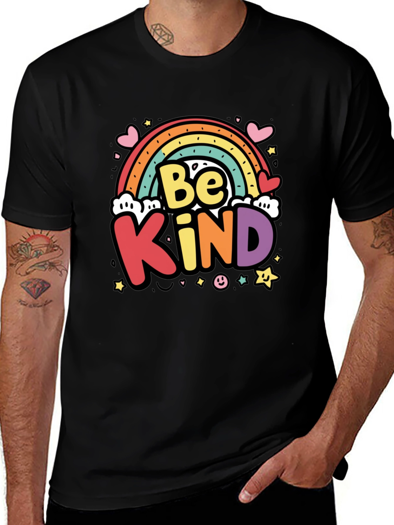 Be Kind Rainbow Graphic Tee - Unisex