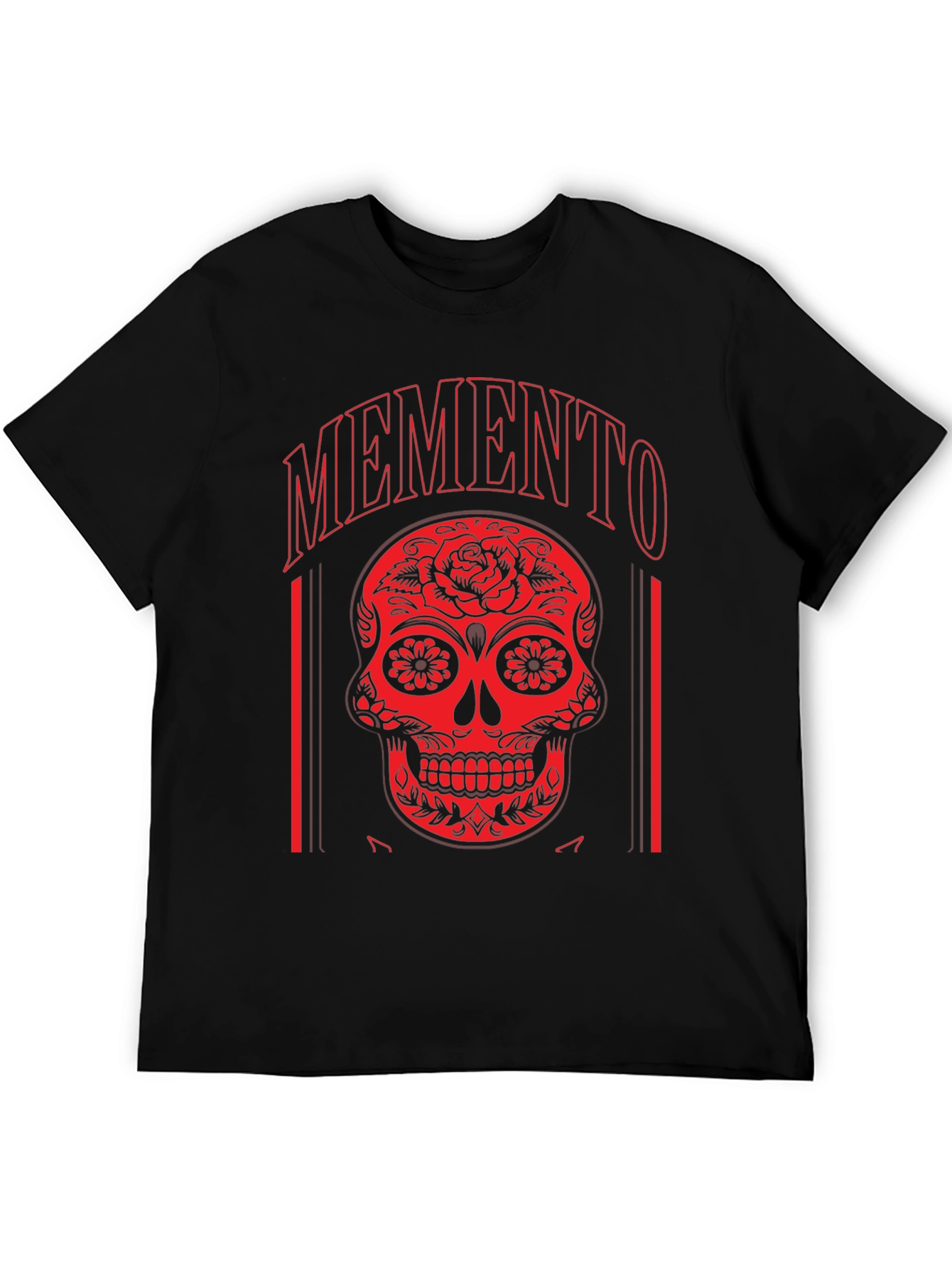 Memento Skull Graphic T-Shirt - Unique Red Design
