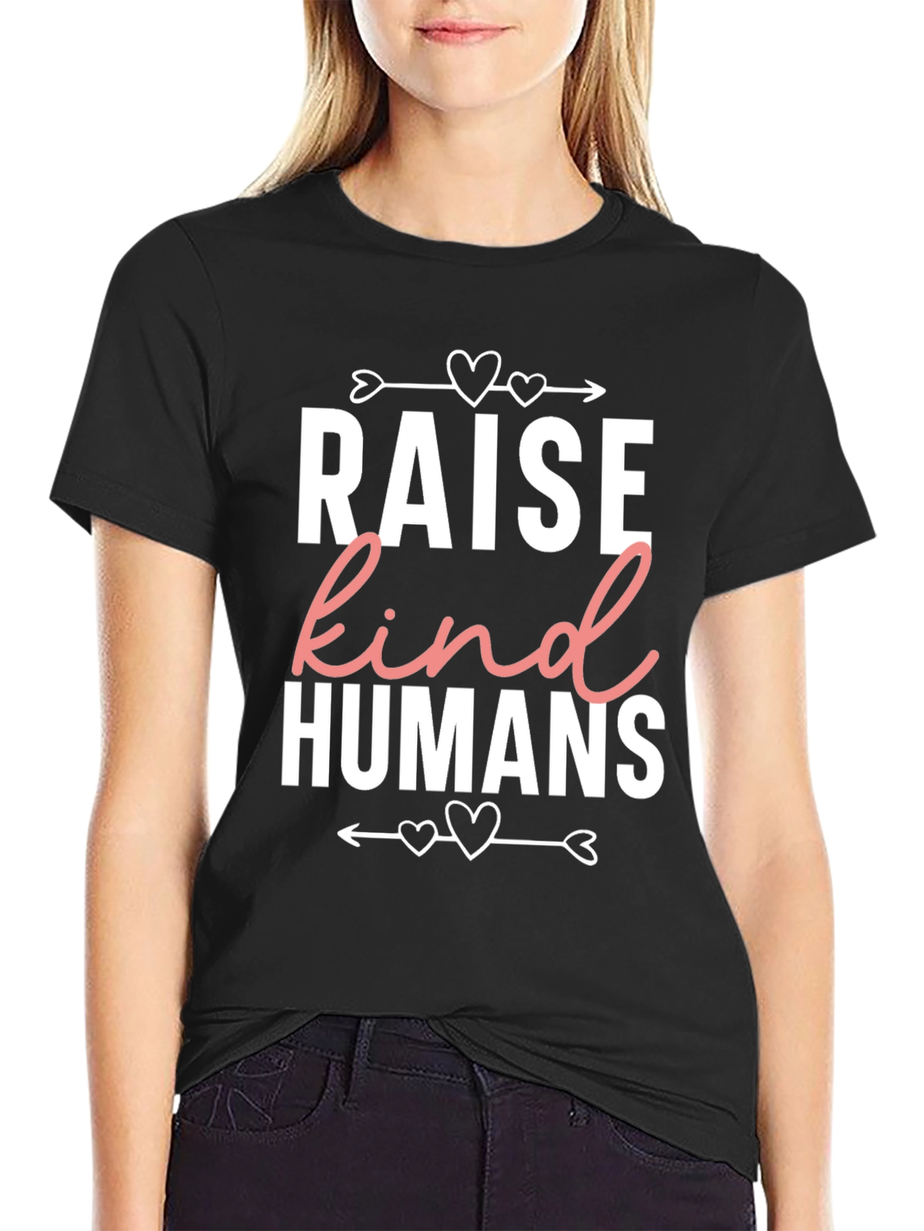 Raise Kind Humans Graphic Tee - Black Casual Shirt