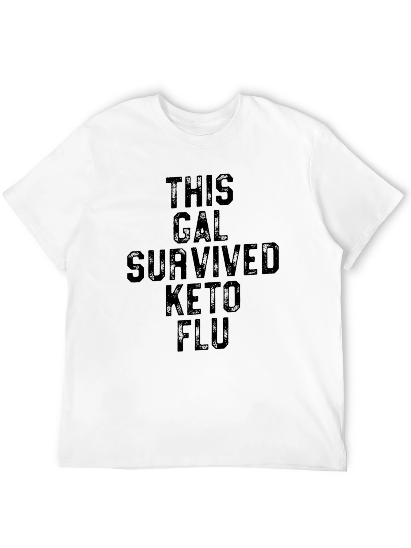 Keto Flu Survivor Black Graphic T-Shirt
