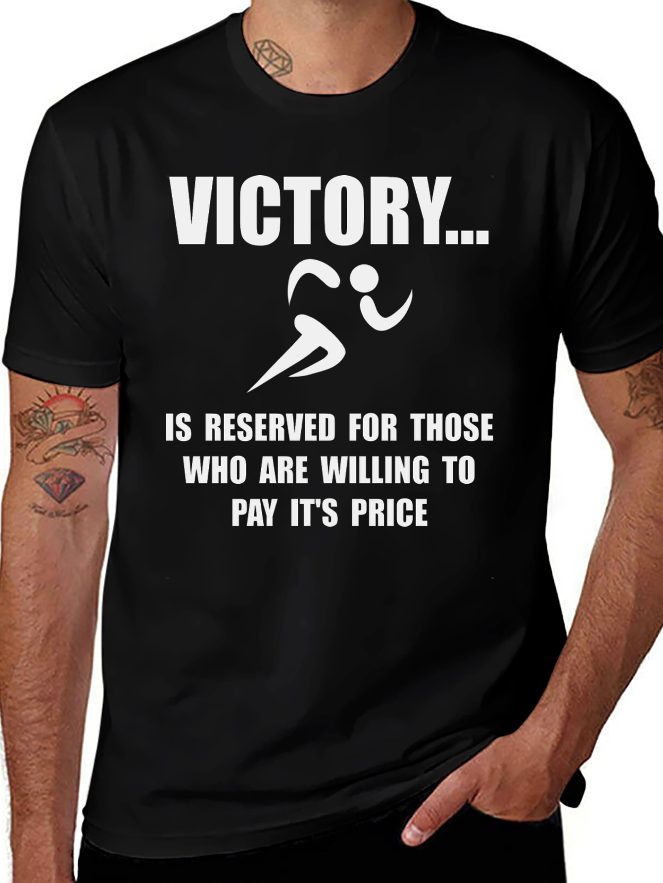 Victory Black T-Shirt Motivation and Athletic Design