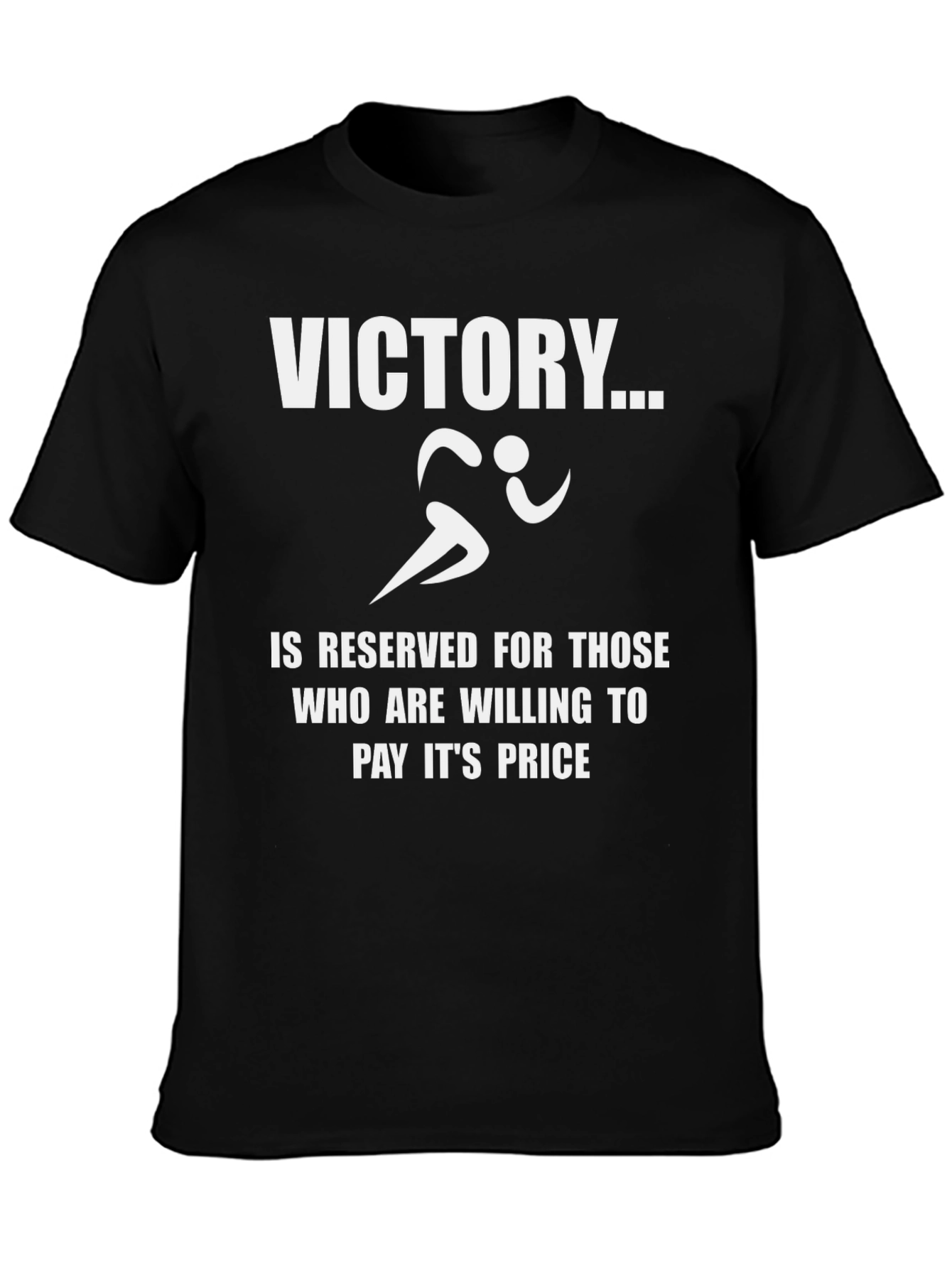 Victory Black T-Shirt Motivation and Athletic Design