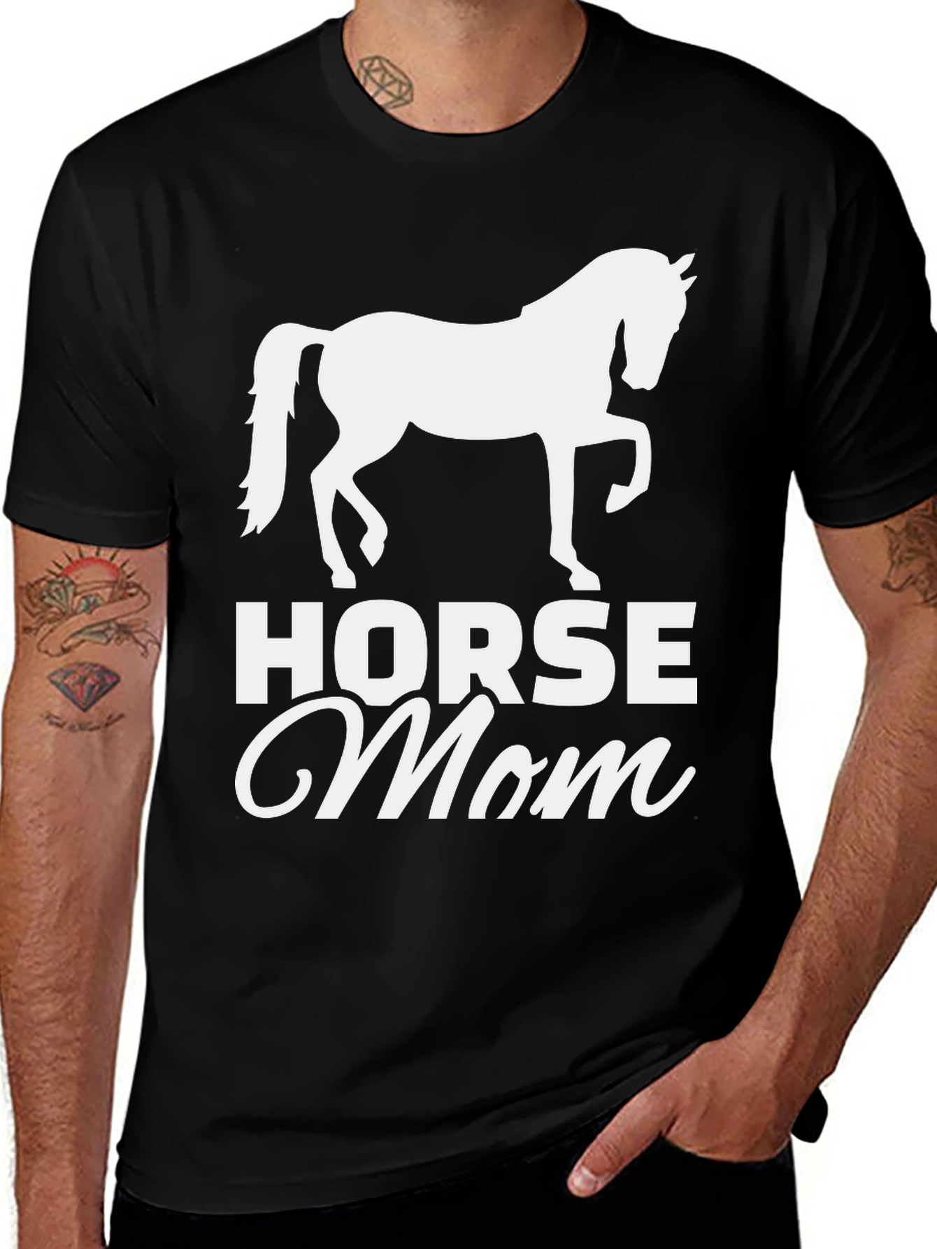 Horse Mom Black T-Shirt
