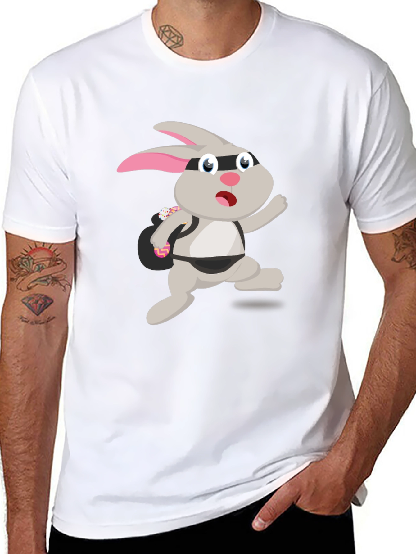 Rabbit Bandit Graphic Tee - Novelty Humor T-Shirt