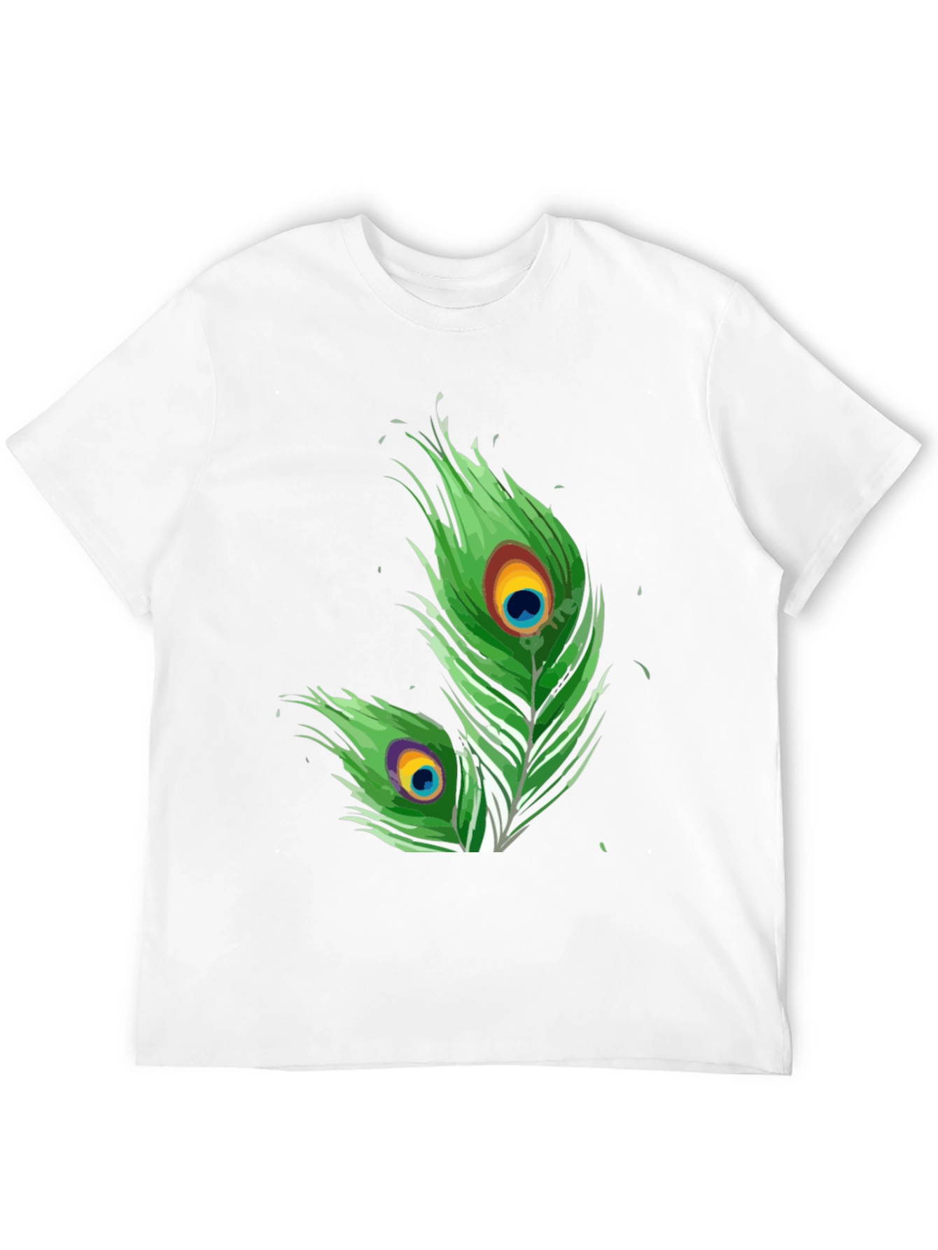 Peacock Feather Graphic Tee - Stylish Design