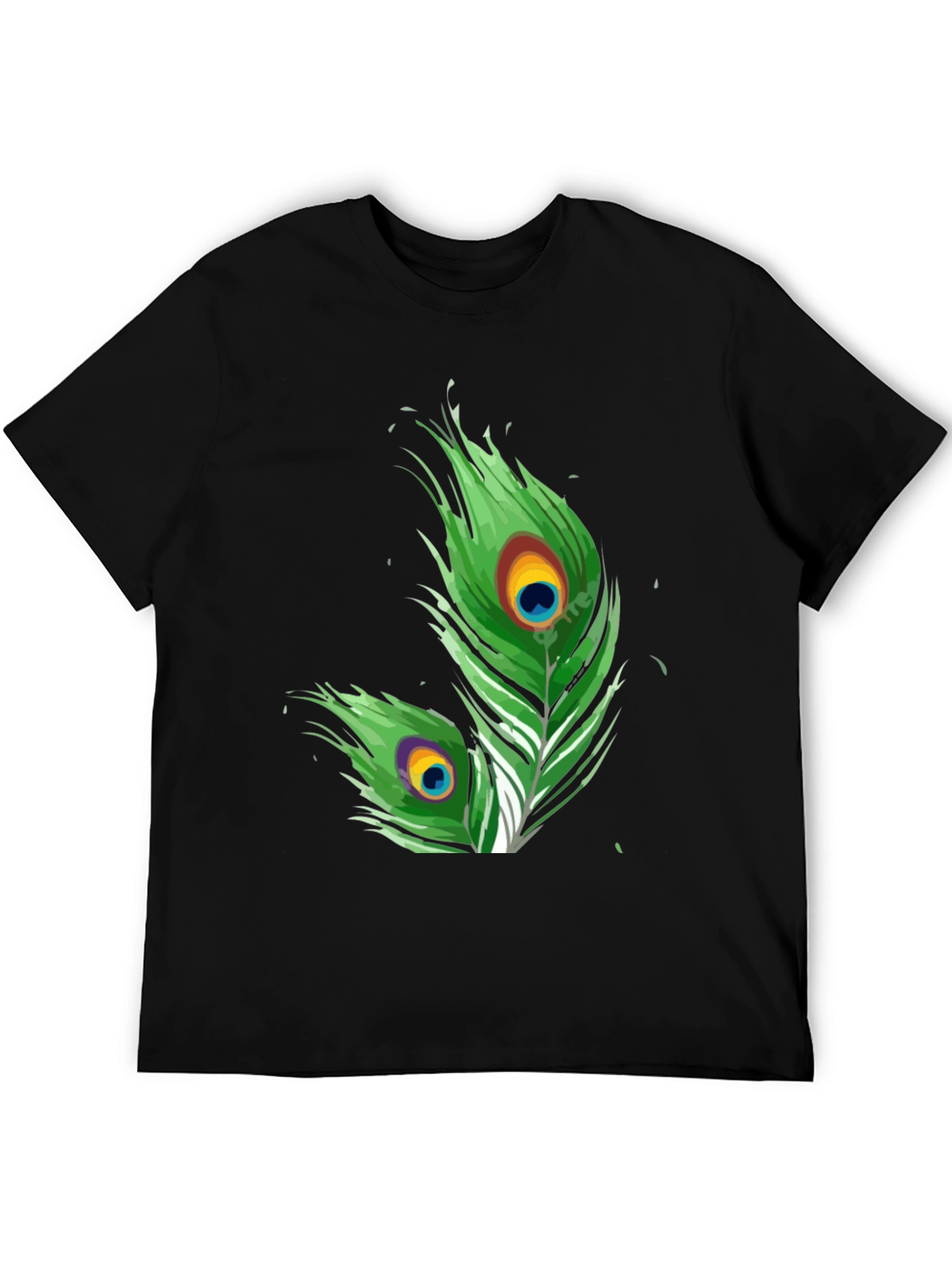 Peacock Feather Graphic Tee - Stylish Design