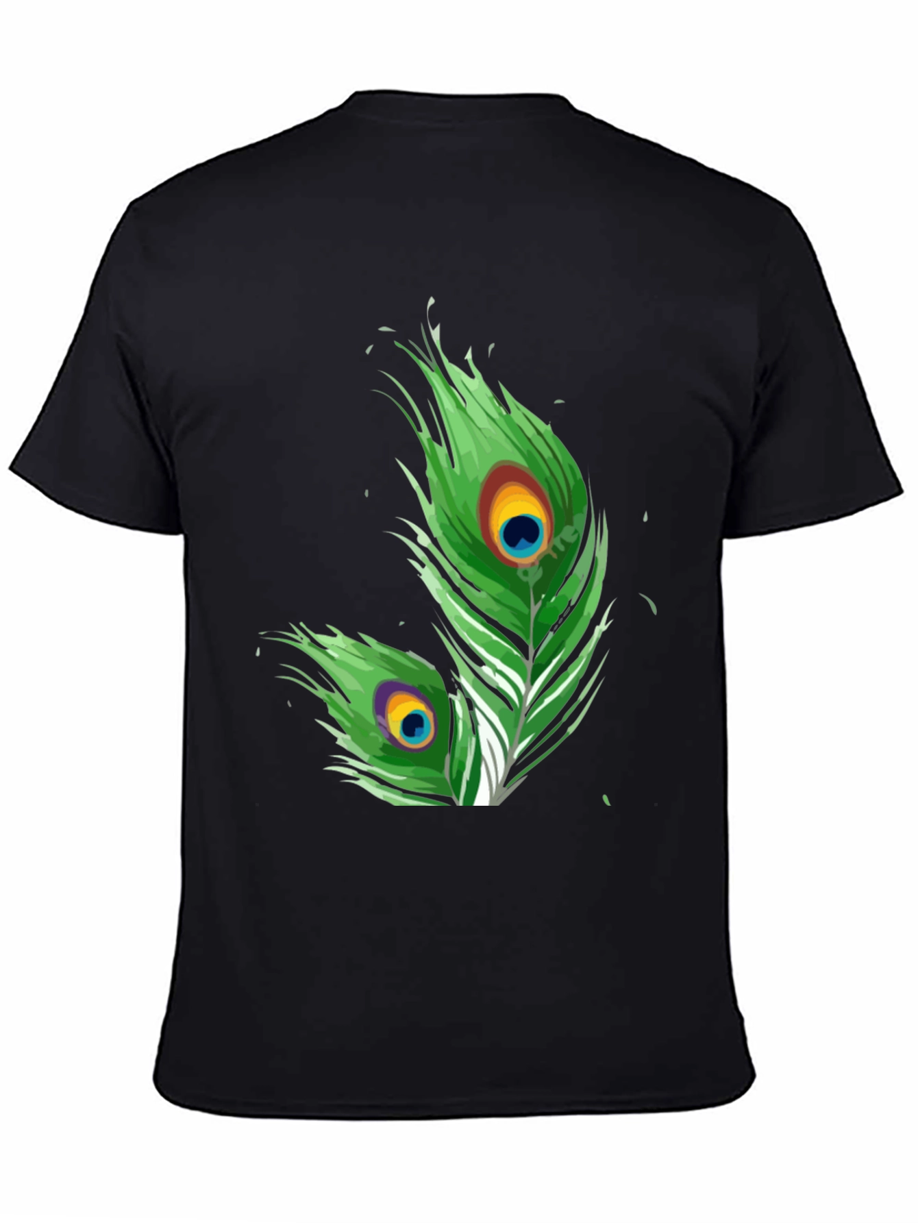 Peacock Feather Graphic Tee - Stylish Design