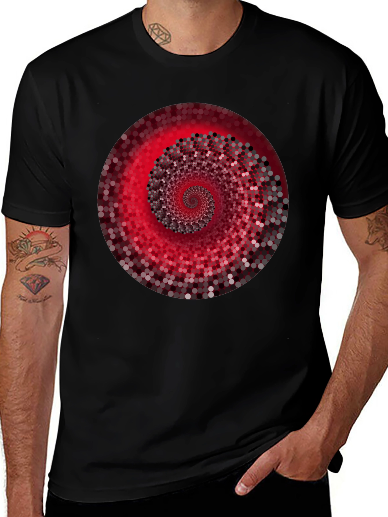 Abstract Spiral Graphic Tee