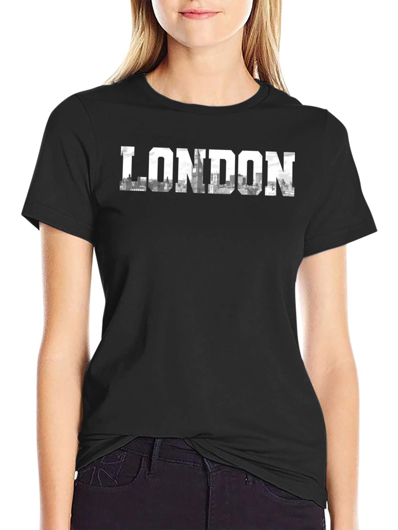 London Skyline Black Graphic Tee