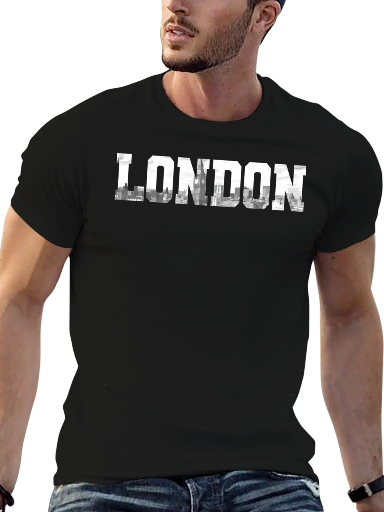 London Skyline Black Graphic Tee