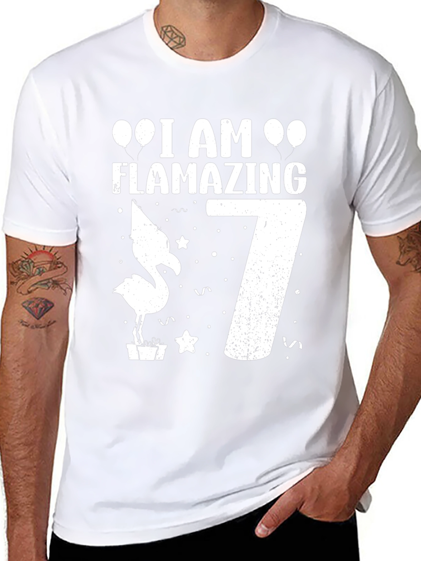 Flamazing 7th Birthday T-Shirt - Fun Flamingo Tee