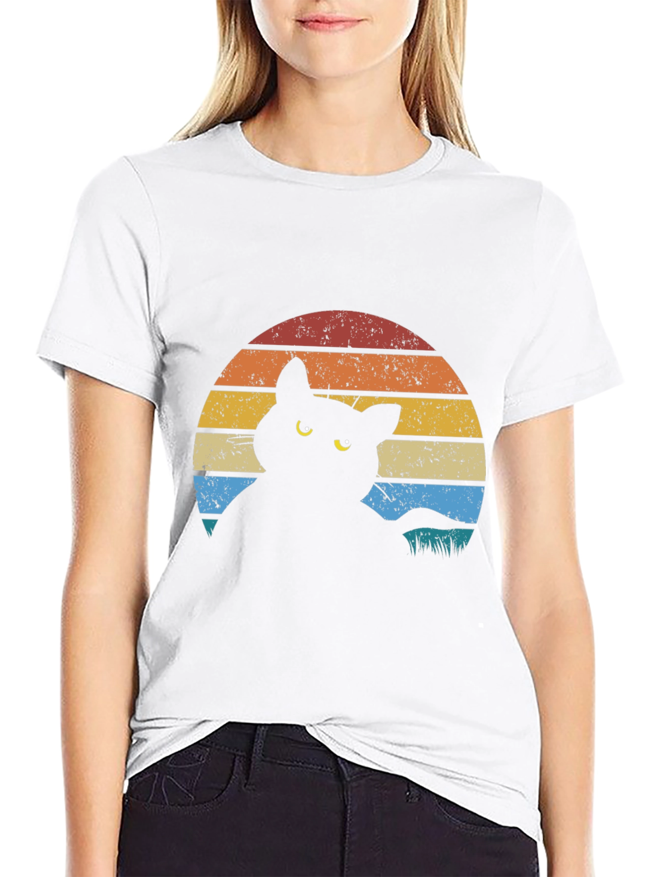 Retro Cat Silhouette T-Shirt
