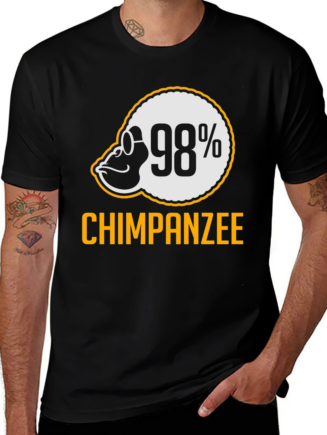 98% Chimpanzee T-Shirt - Funny Ape Graphic Tee