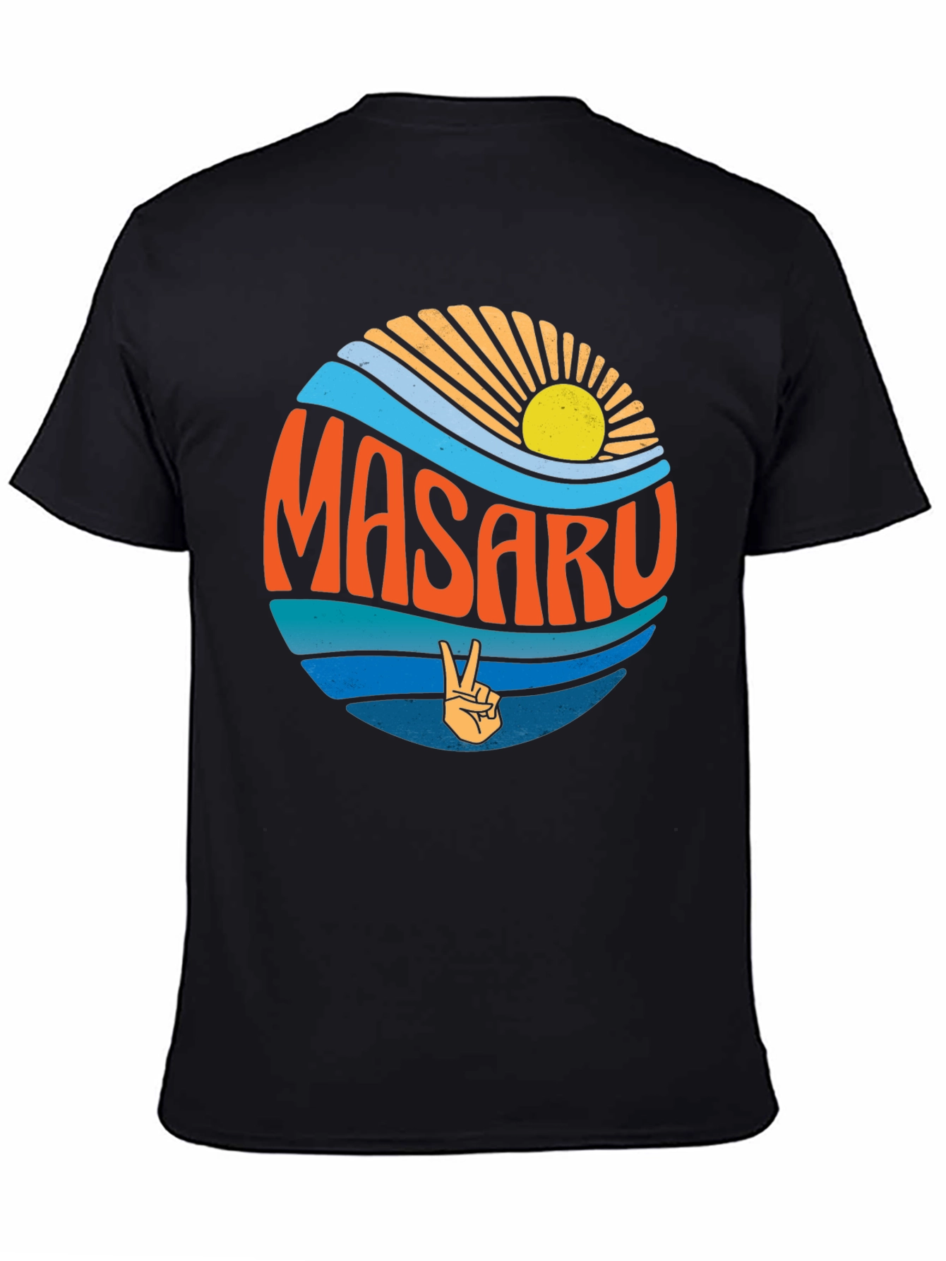 Masaru Peace Sign Graphic Tee - Retro Vibes