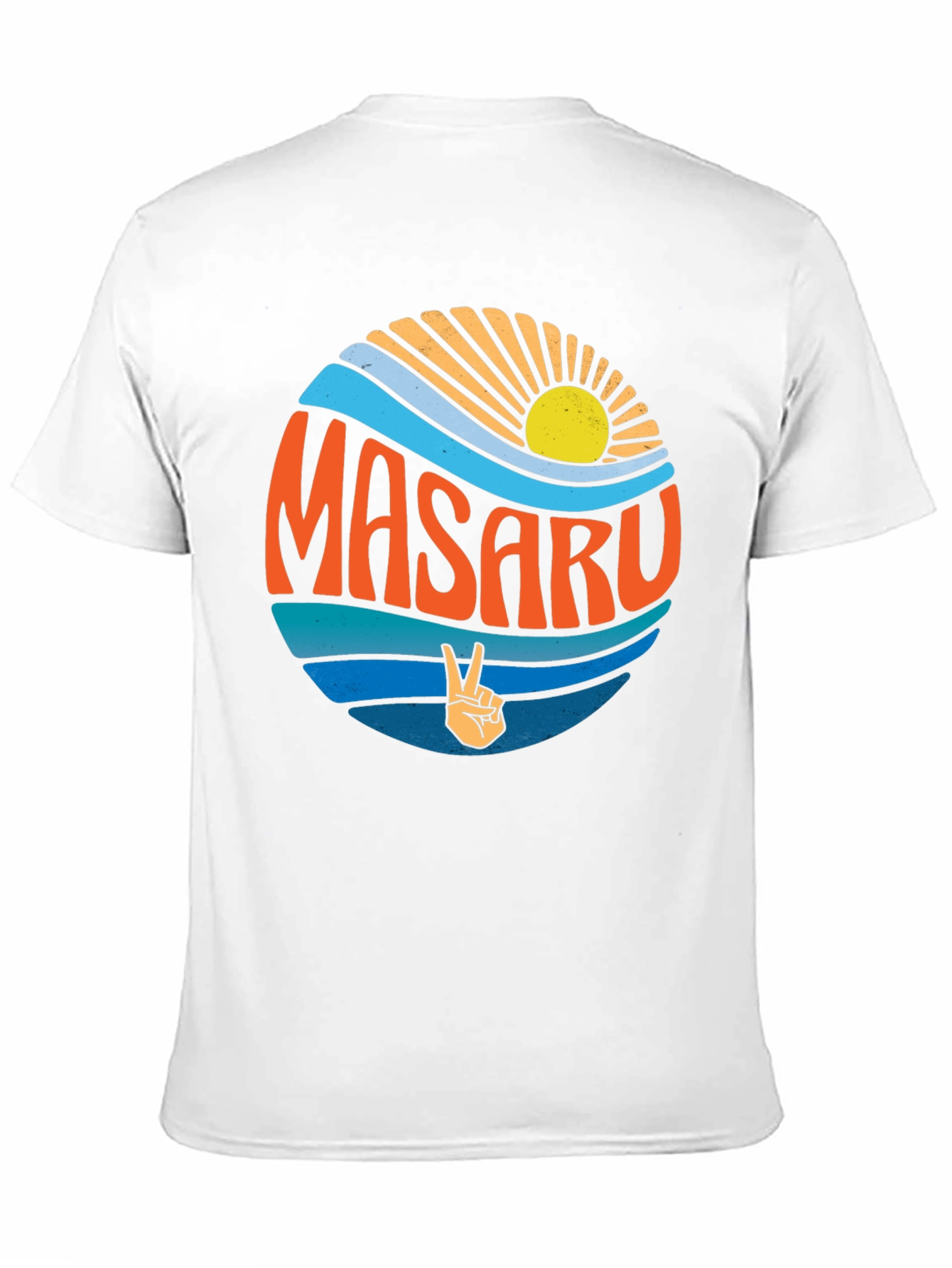 Masaru Peace Sign Graphic Tee - Retro Vibes