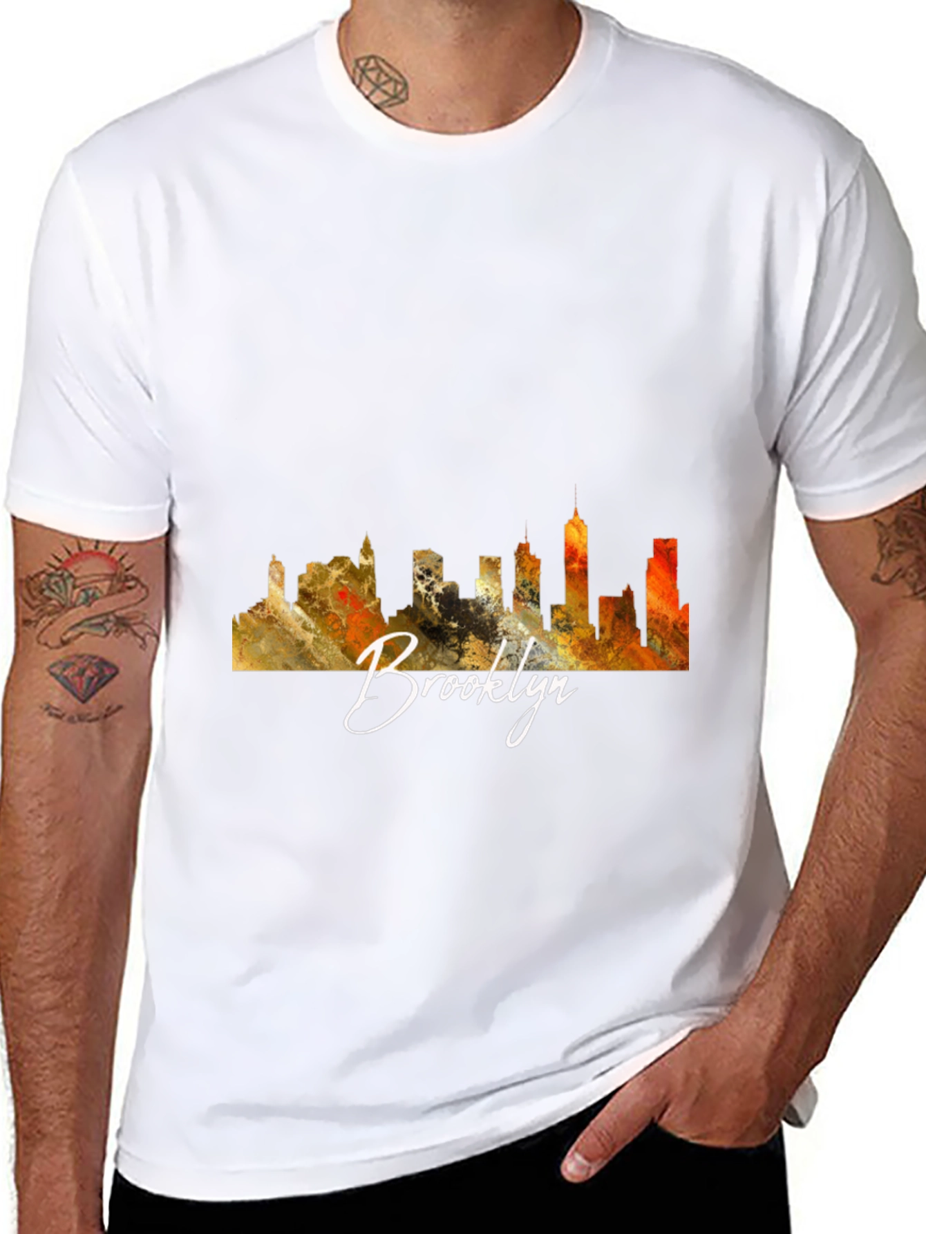 Brooklyn Skyline Graphic Black T-Shirt
