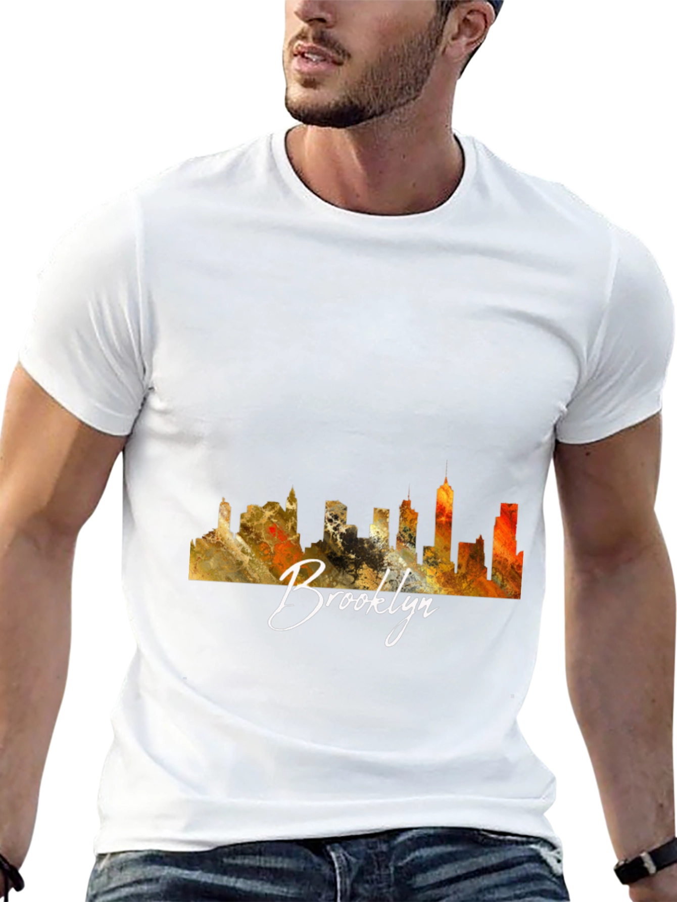 Brooklyn Skyline Graphic Black T-Shirt