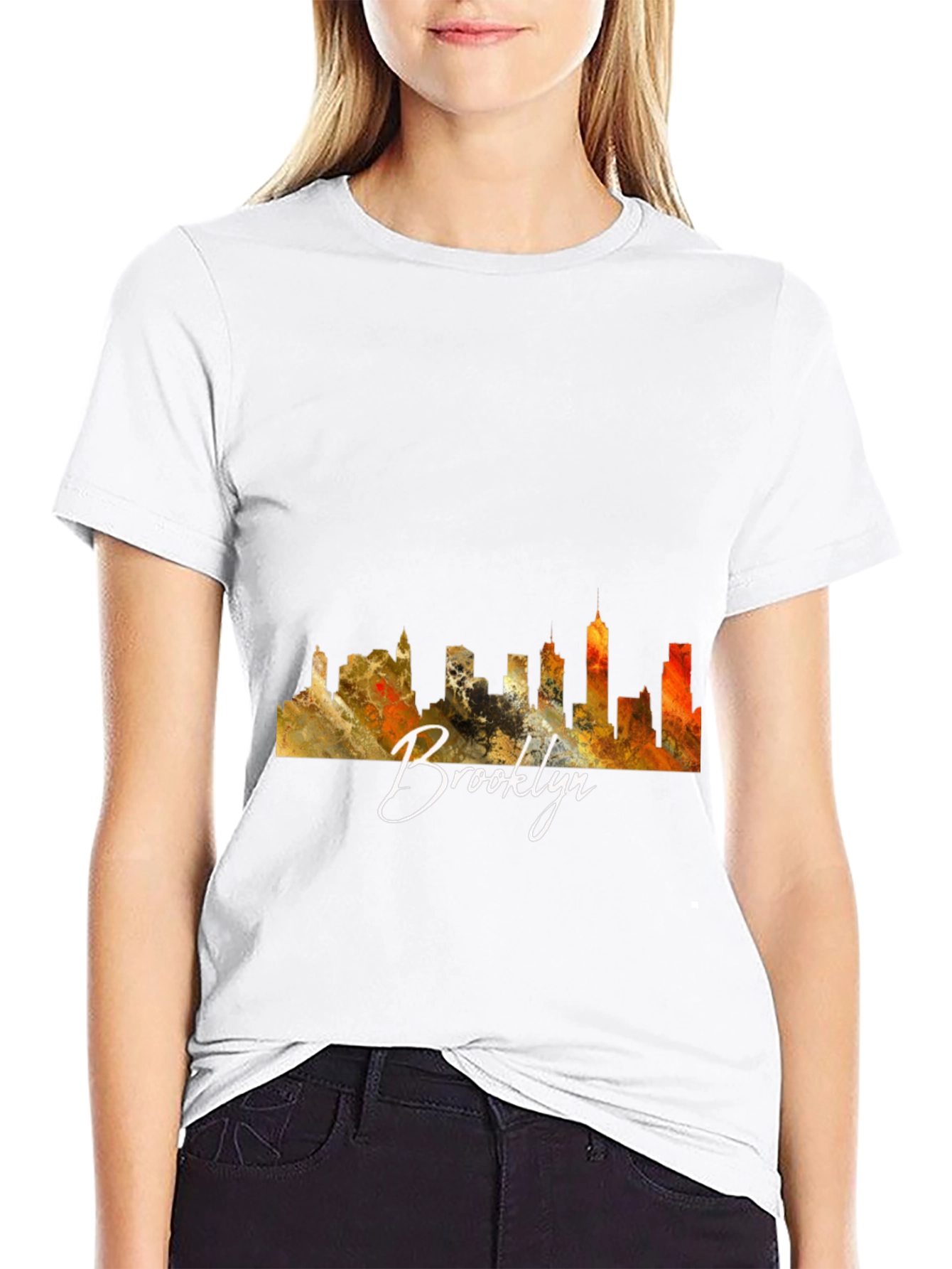 Brooklyn Skyline Graphic Black T-Shirt