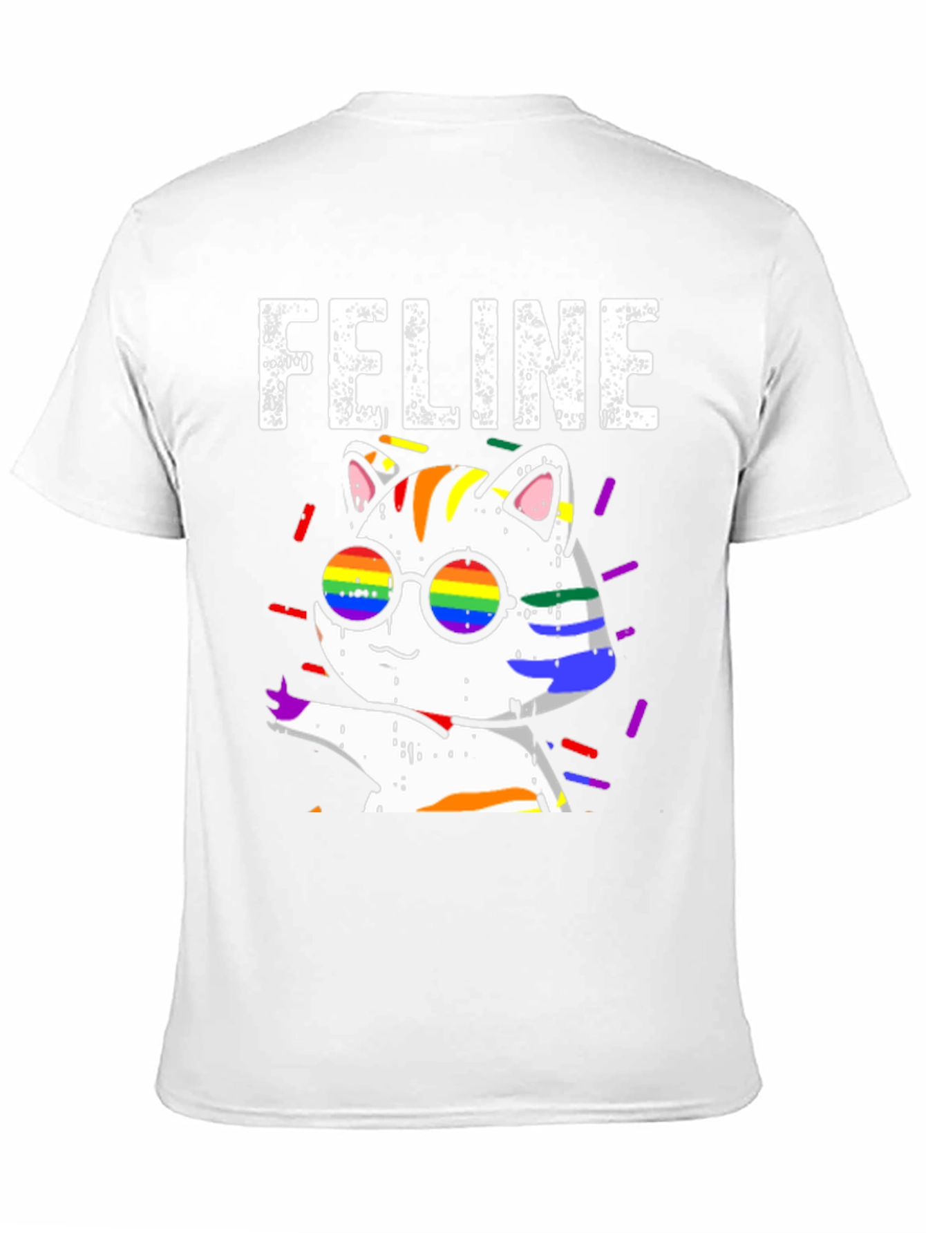 Feline Pride T-Shirt - Rainbow Cat