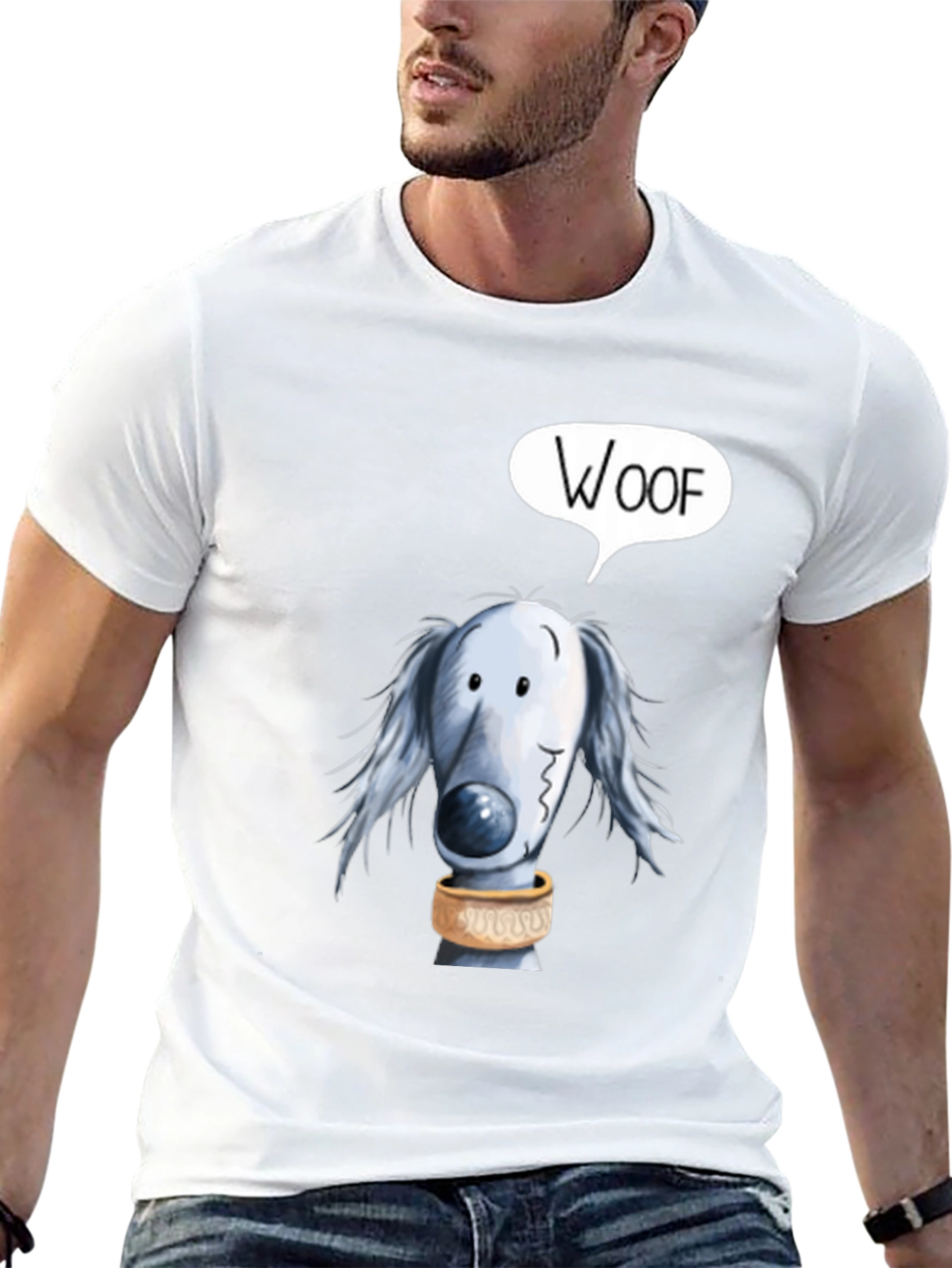 Woof Dog Graphic Black T-Shirt