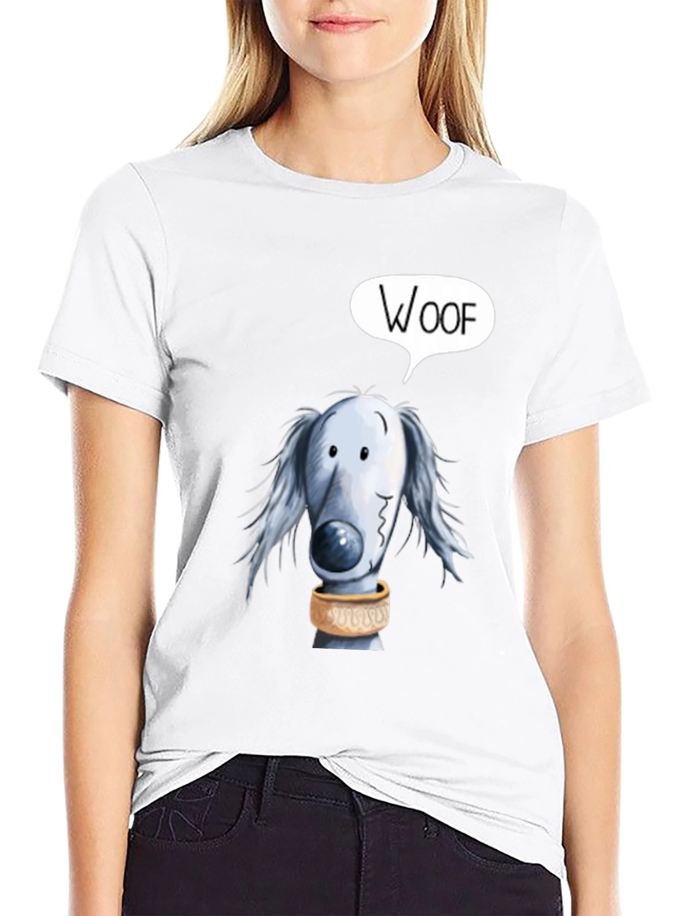 Woof Dog Graphic Black T-Shirt
