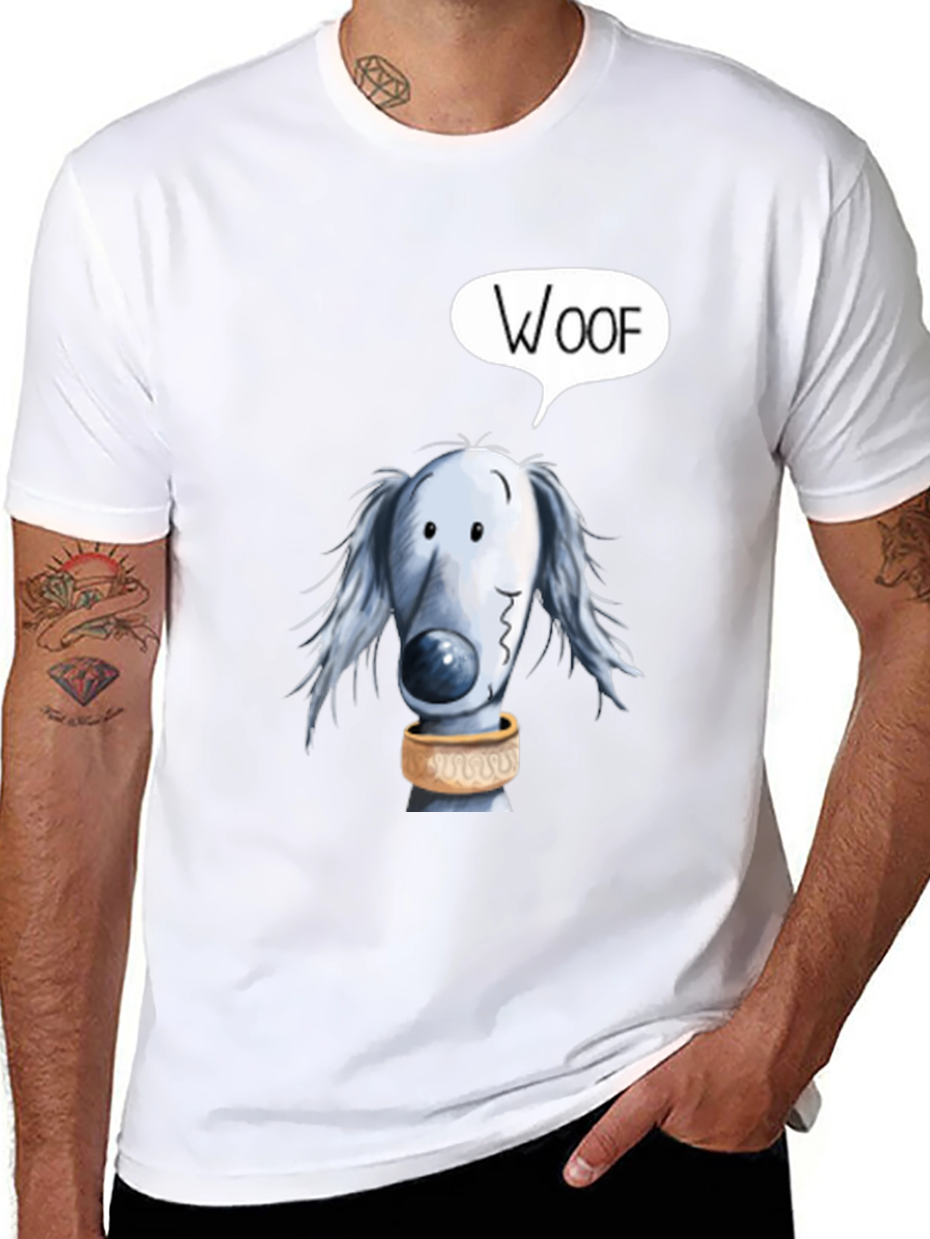 Woof Dog Graphic Black T-Shirt