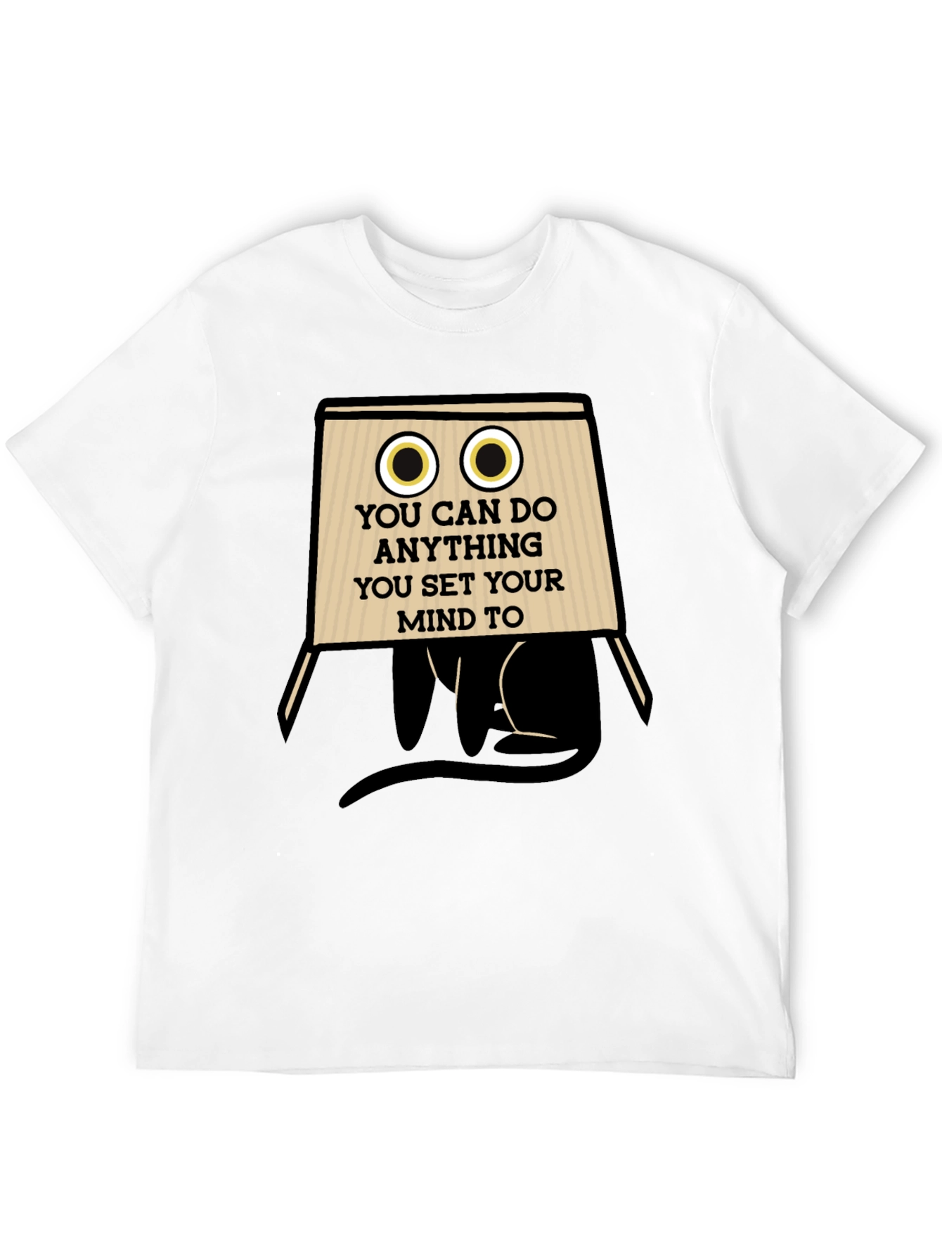 Motivational Cat Cardboard Box T-Shirt